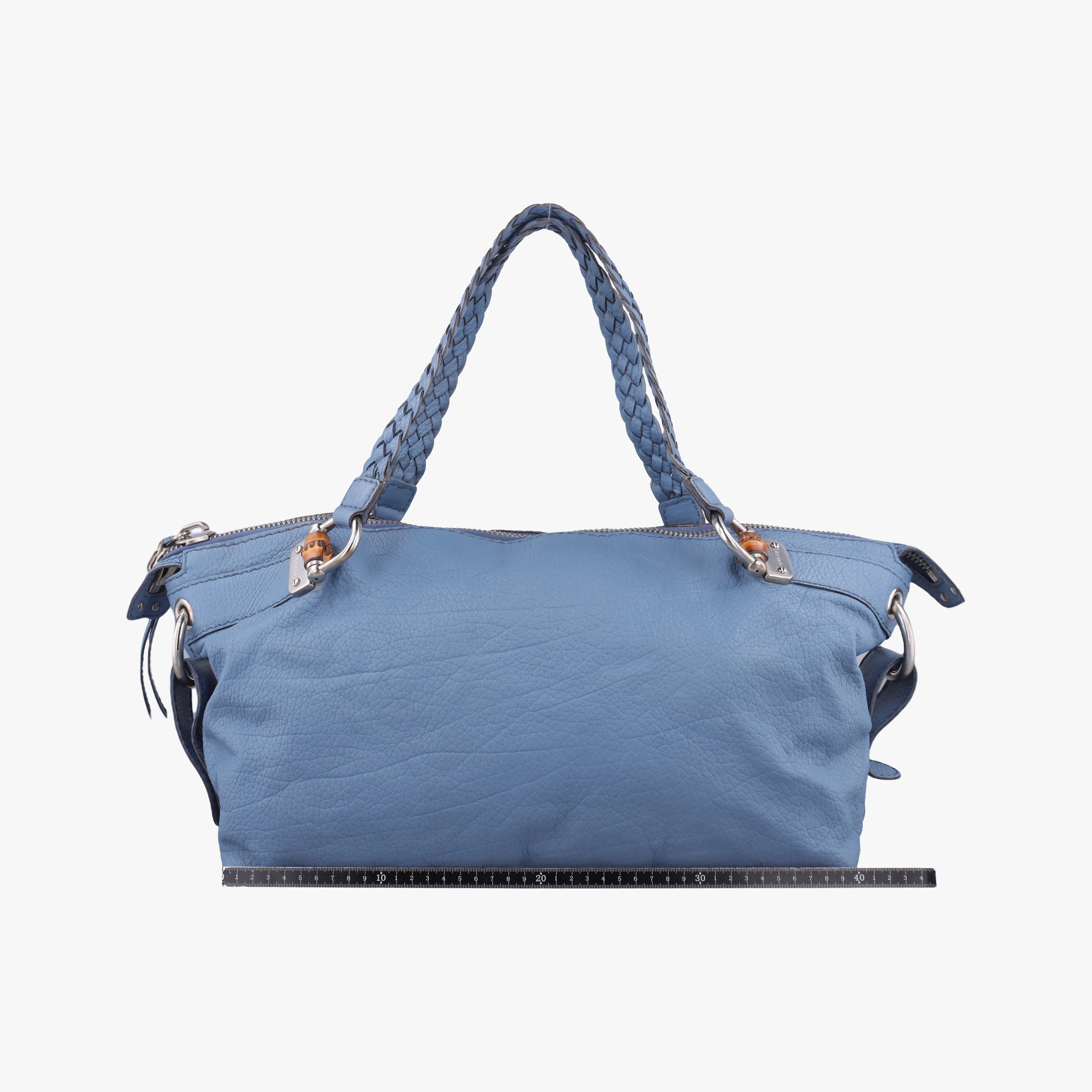 Pre-owned Gucci Bamboo Bar Blue Leather 232959 shoulderbag | stylenewstar