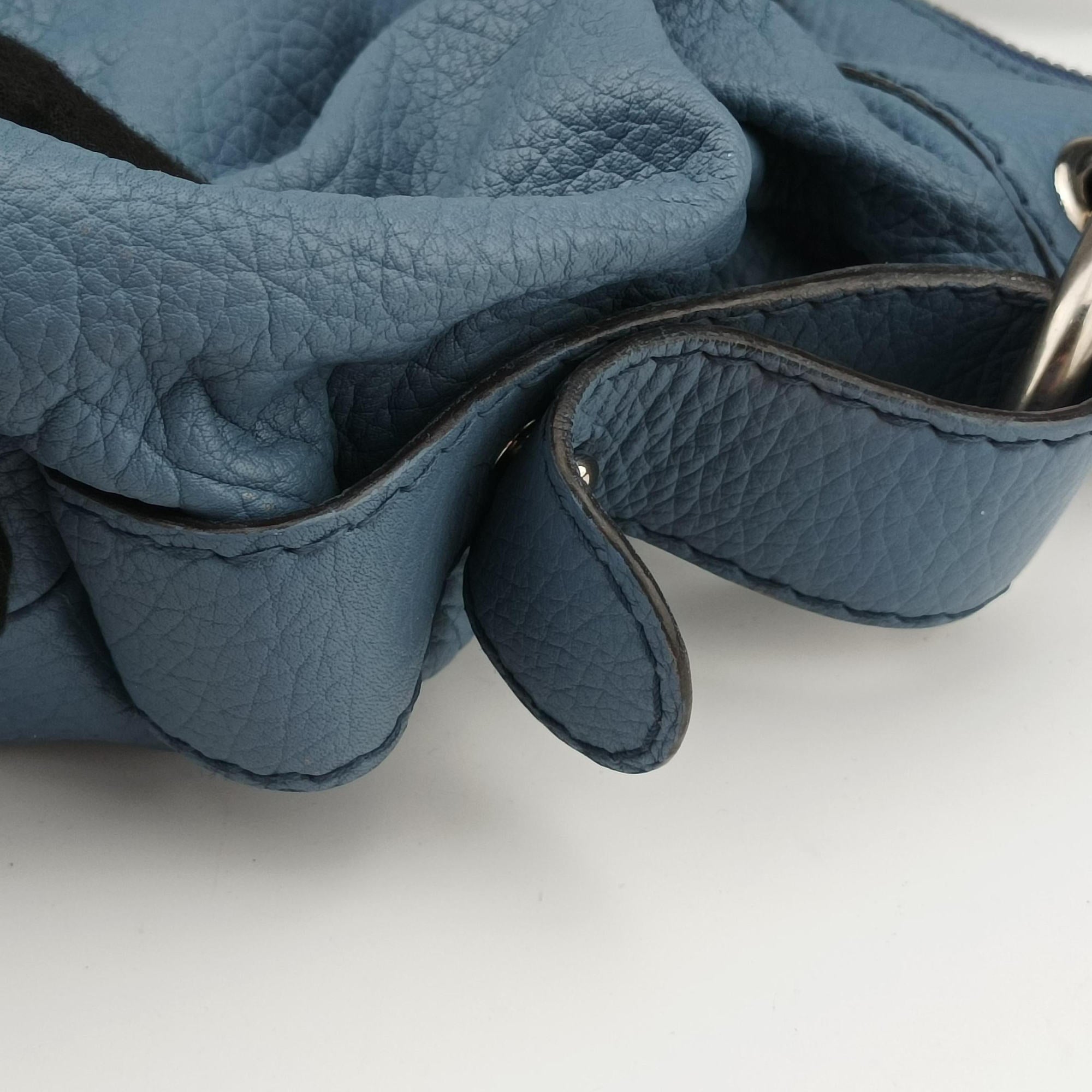 Pre-owned Gucci Bamboo Bar Blue Leather 232959 shoulderbag | stylenewstar