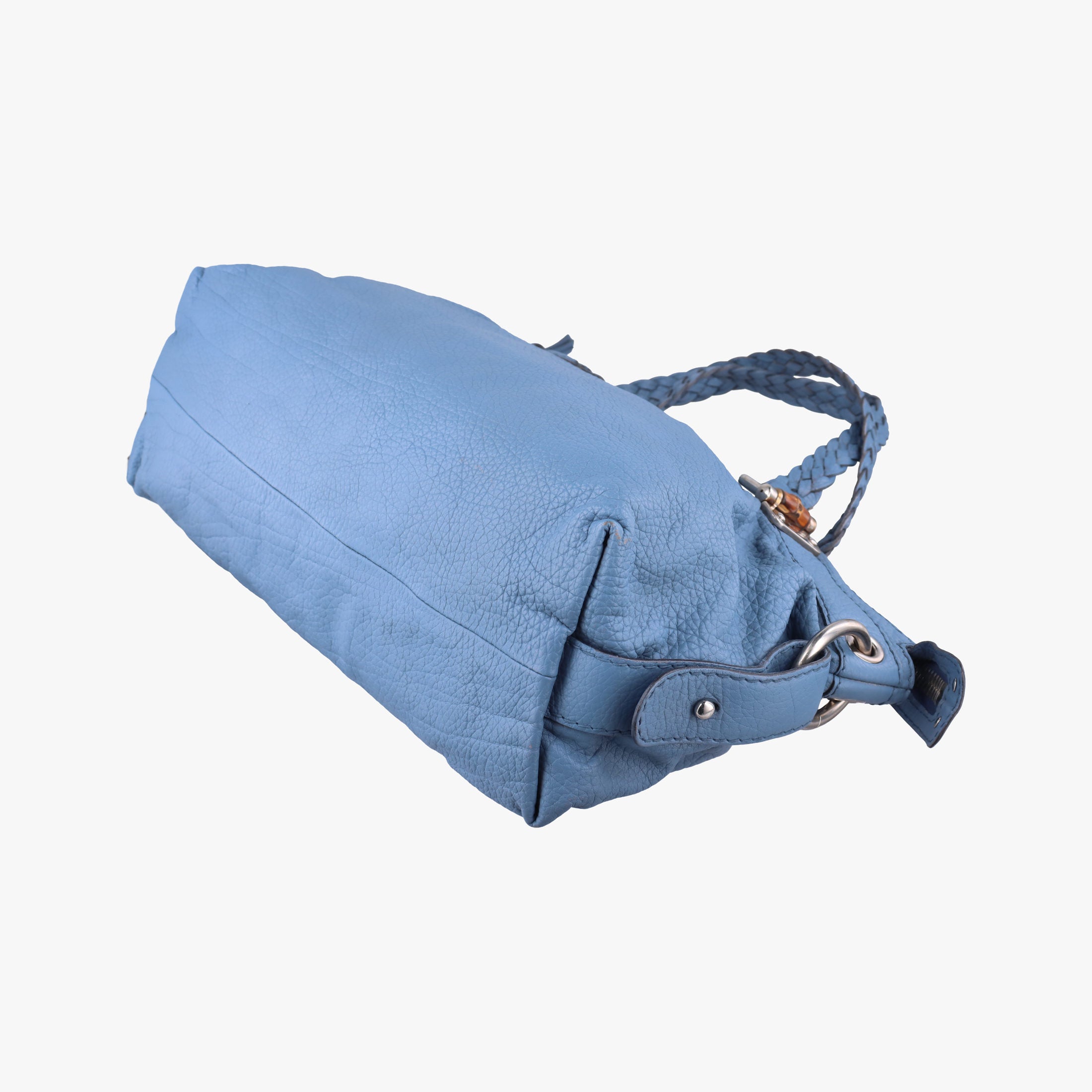Pre-owned Gucci Bamboo Bar Blue Leather 232959 shoulderbag | stylenewstar