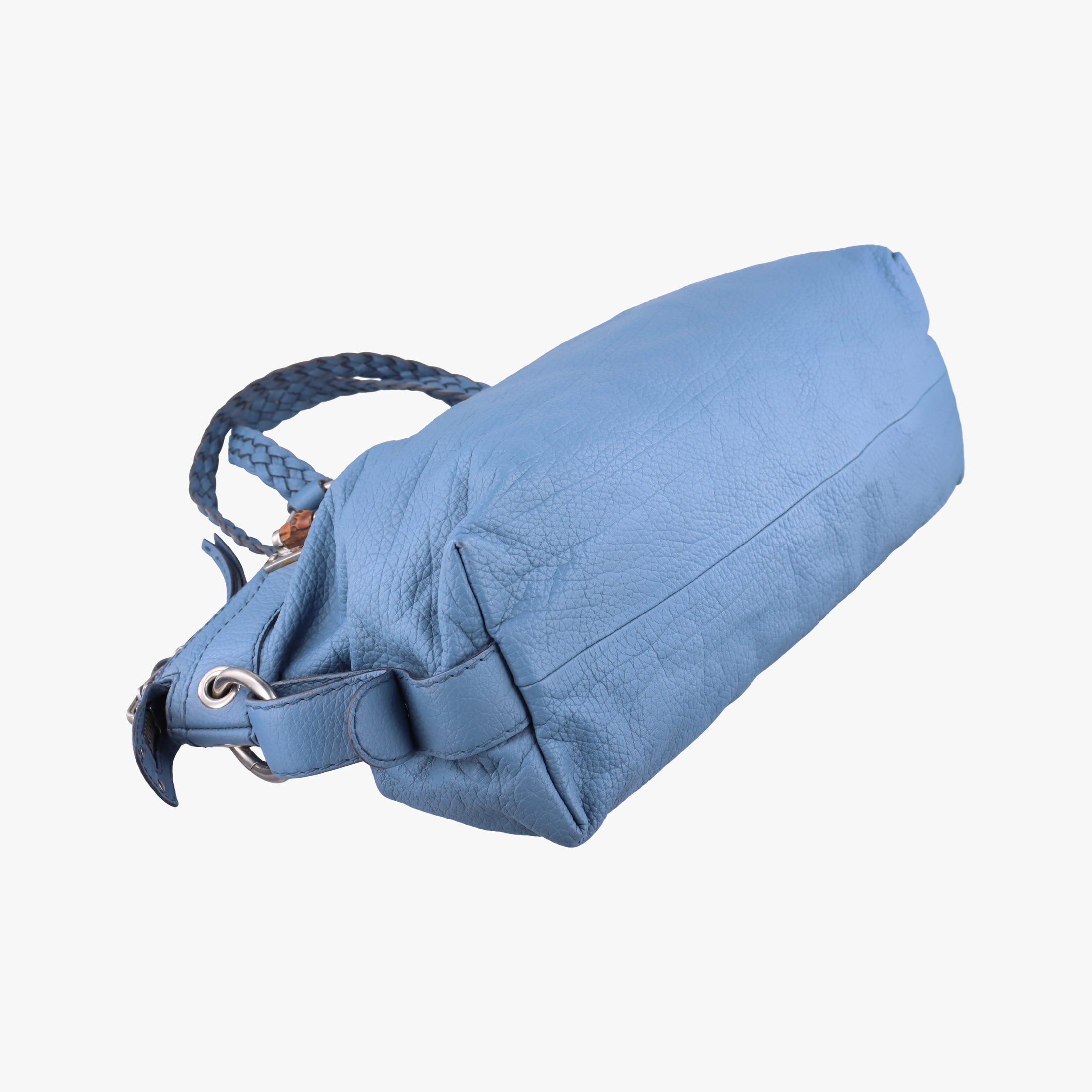 Pre-owned Gucci Bamboo Bar Blue Leather 232959 shoulderbag | stylenewstar