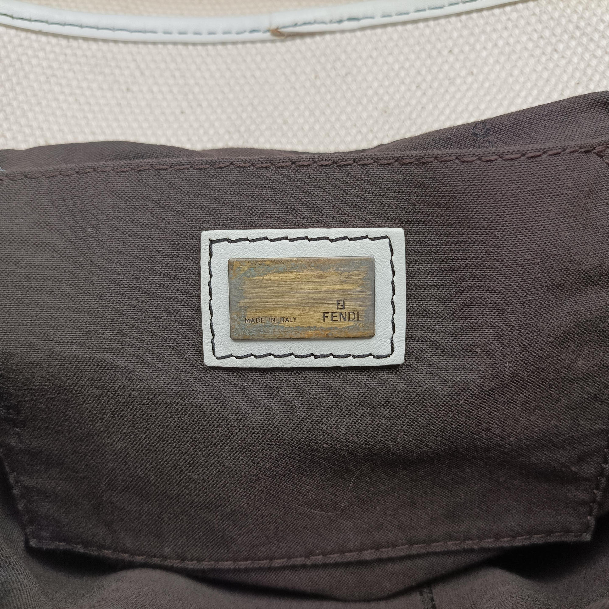 Vintage Fendi B Bag White canvas×leather 8BNI63 handbag | stylenewstar