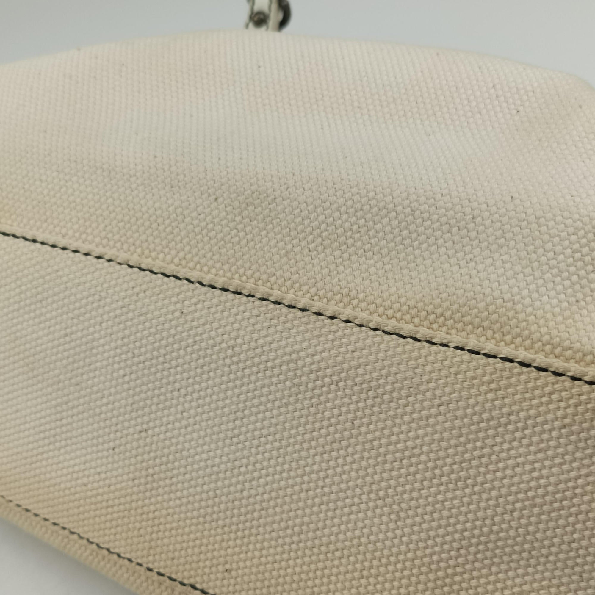 Vintage Fendi B Bag White canvas×leather 8BNI63 handbag | stylenewstar