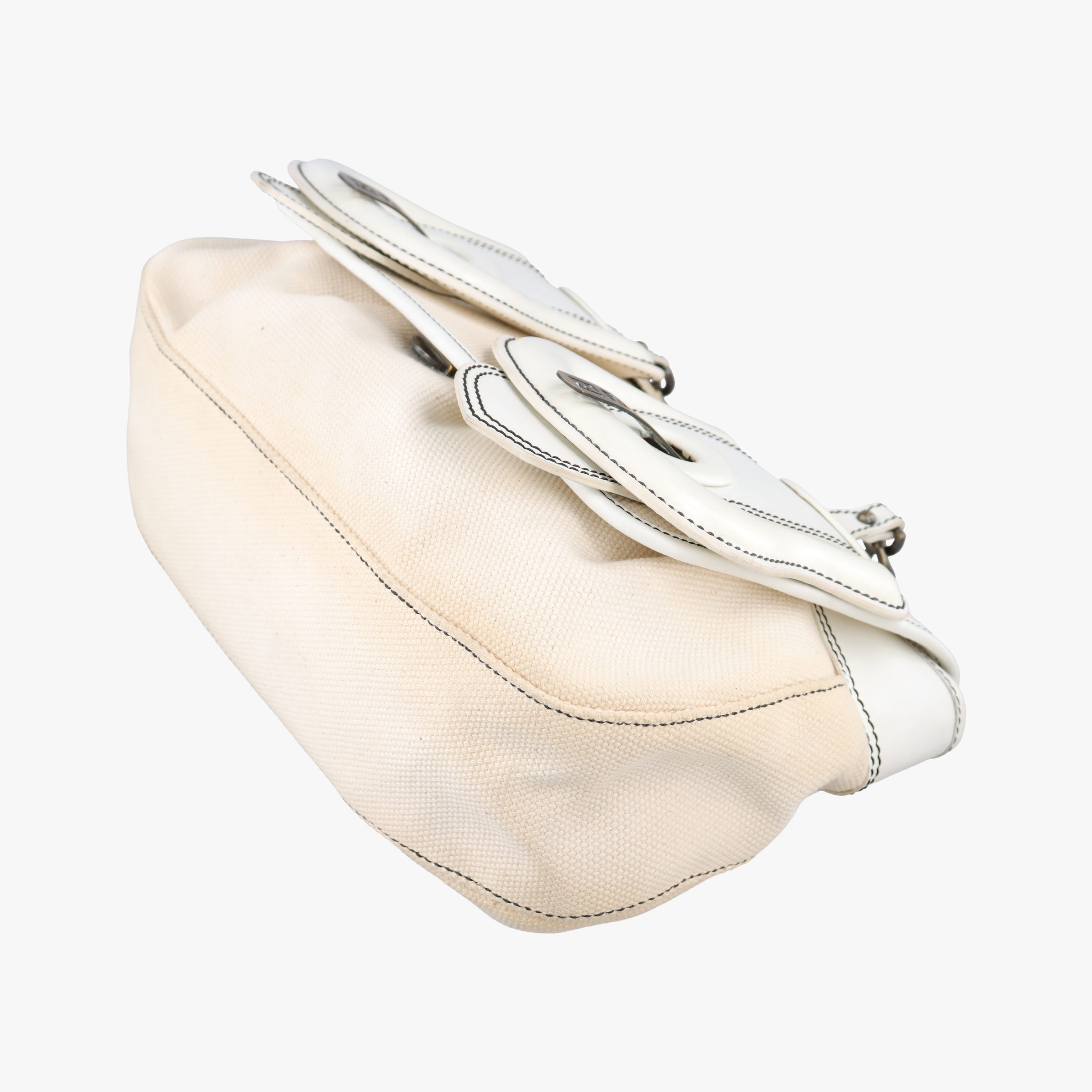 Vintage Fendi B Bag White canvas×leather 8BNI63 handbag | stylenewstar