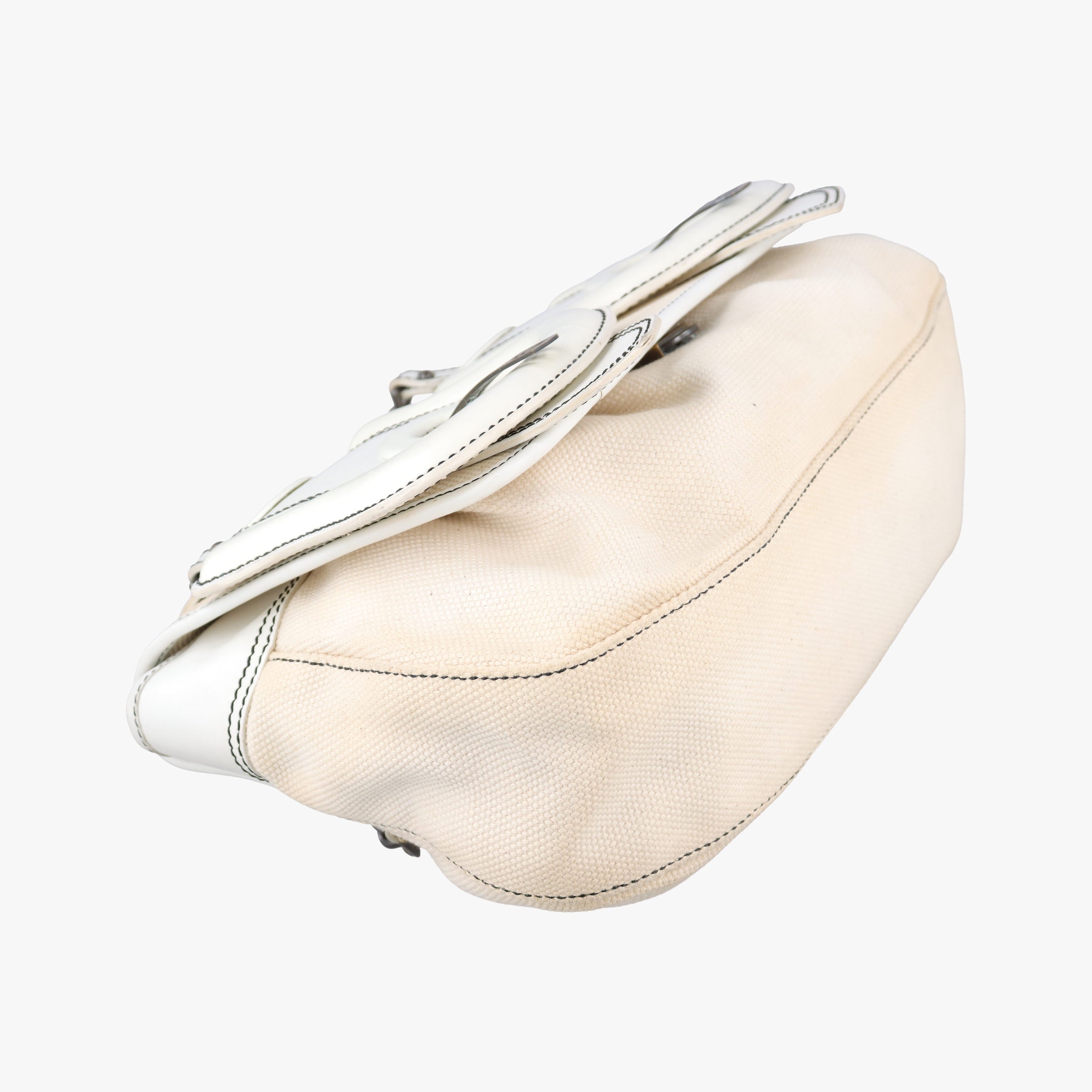 Vintage Fendi B Bag White canvas×leather 8BNI63 handbag | stylenewstar