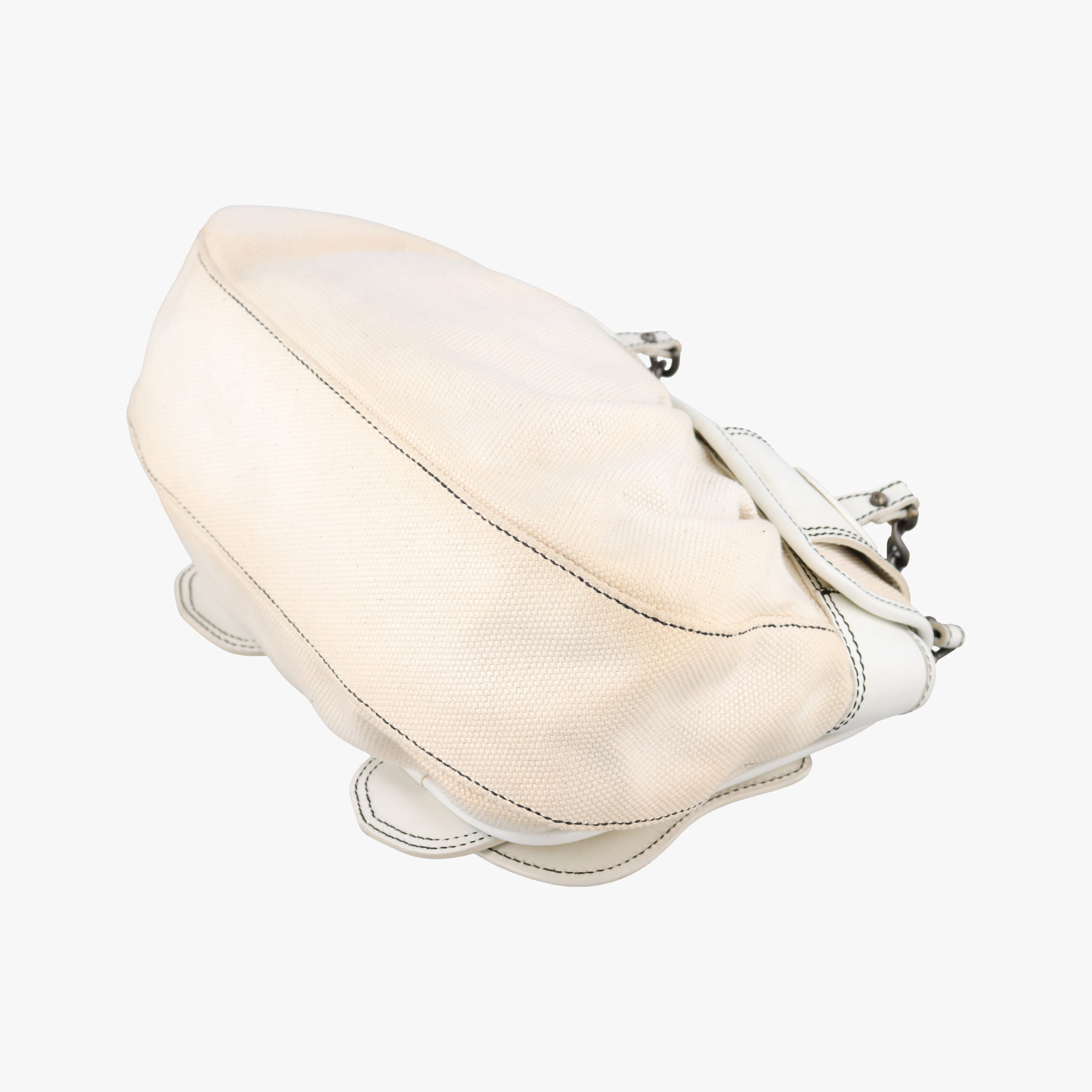 Vintage Fendi B Bag White canvas×leather 8BNI63 handbag | stylenewstar