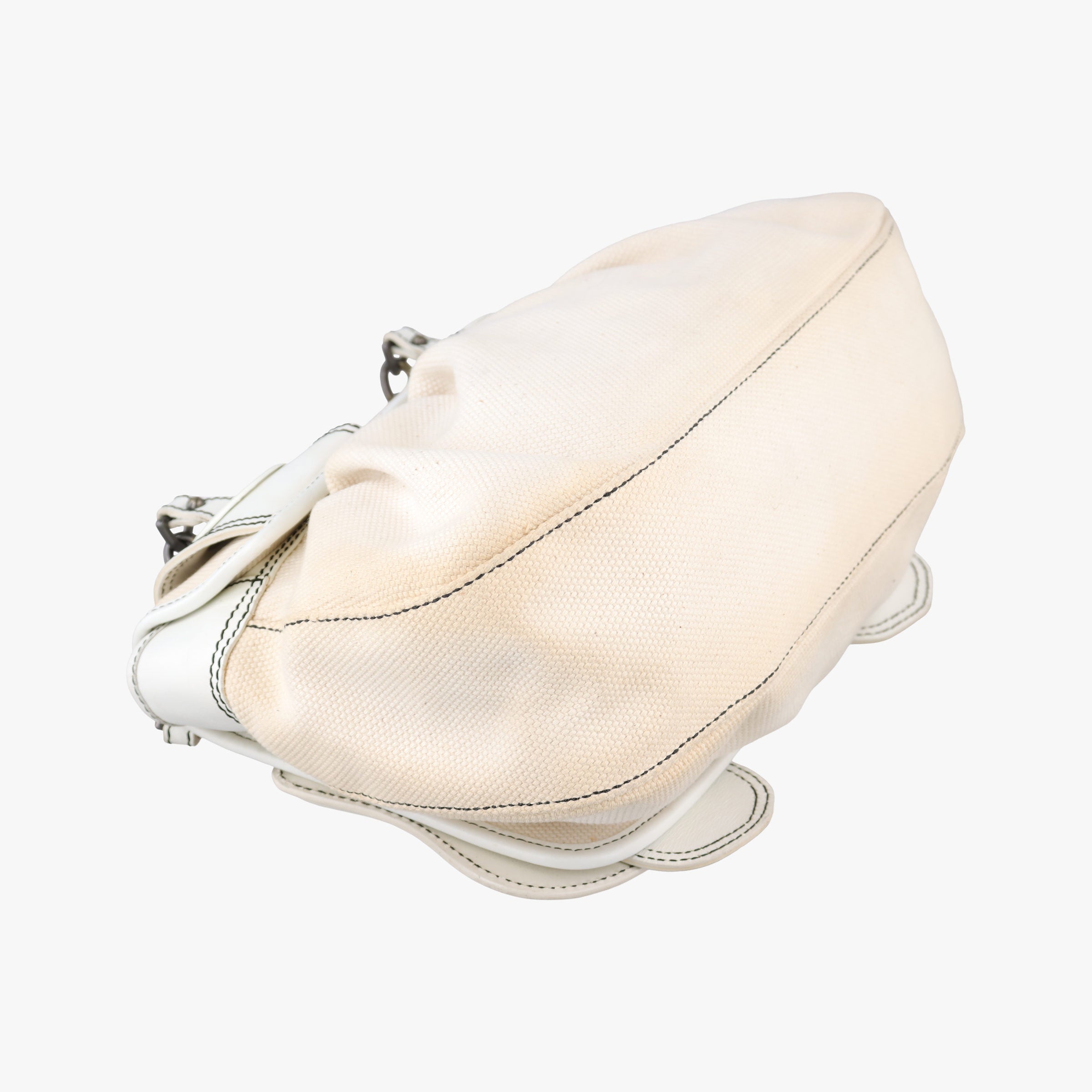 Vintage Fendi B Bag White canvas×leather 8BNI63 handbag | stylenewstar