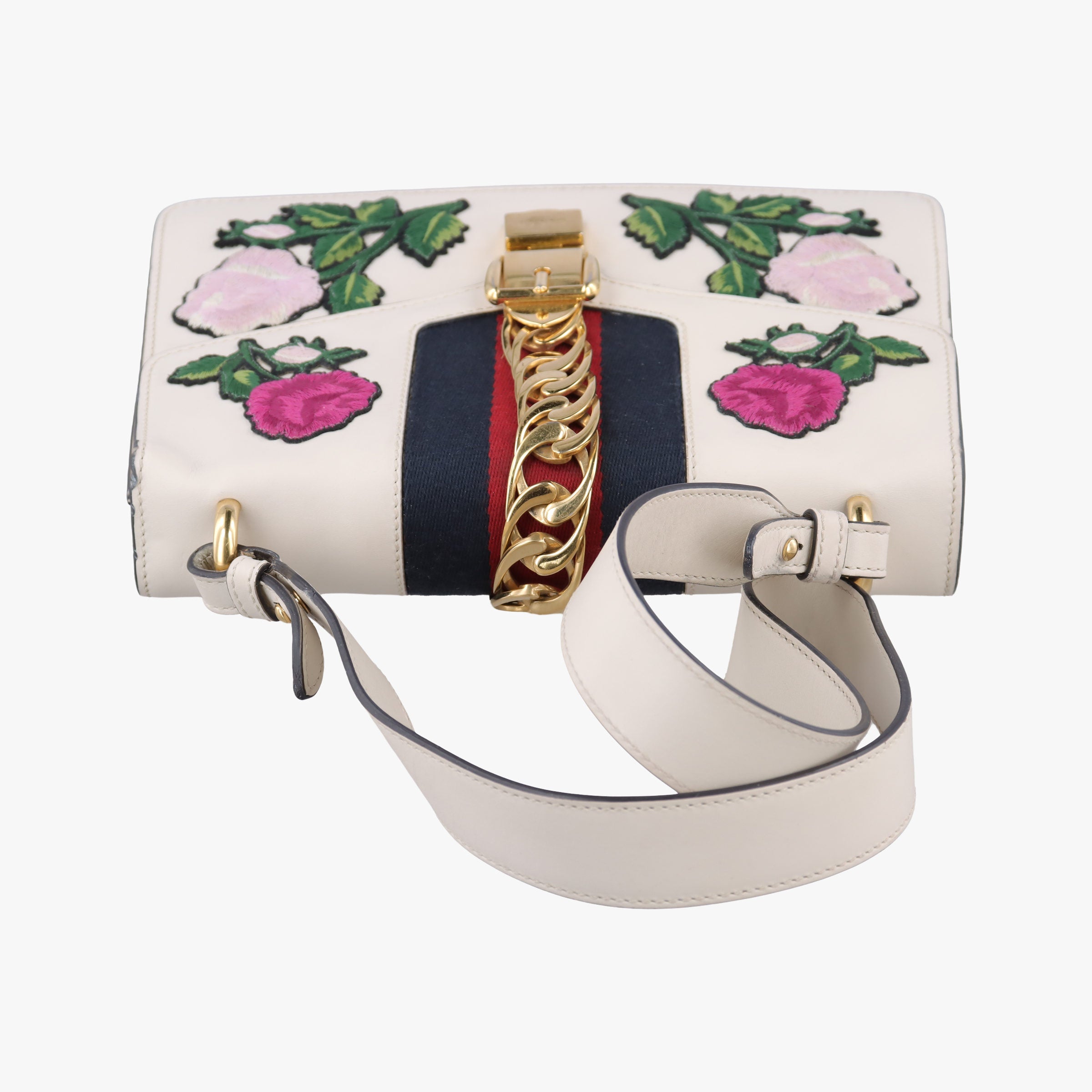 Pre-owned Gucci Sylvie White Leather 421882 shoulderbag | stylenewstar