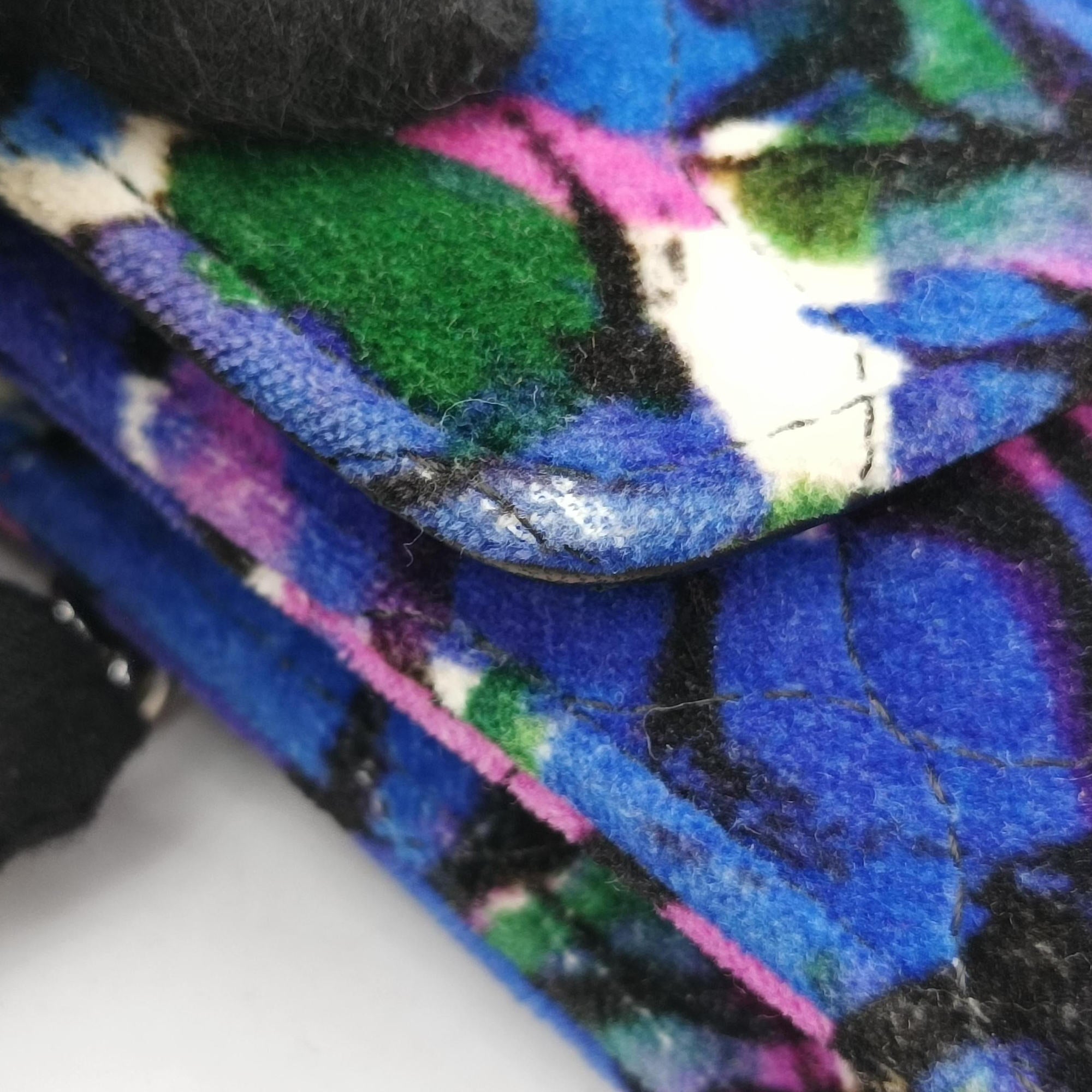 Pre-owned Balenciaga Floral Print BB Wallet Chain purple×Multicolour Velvet  shoulderbag | stylenewstar