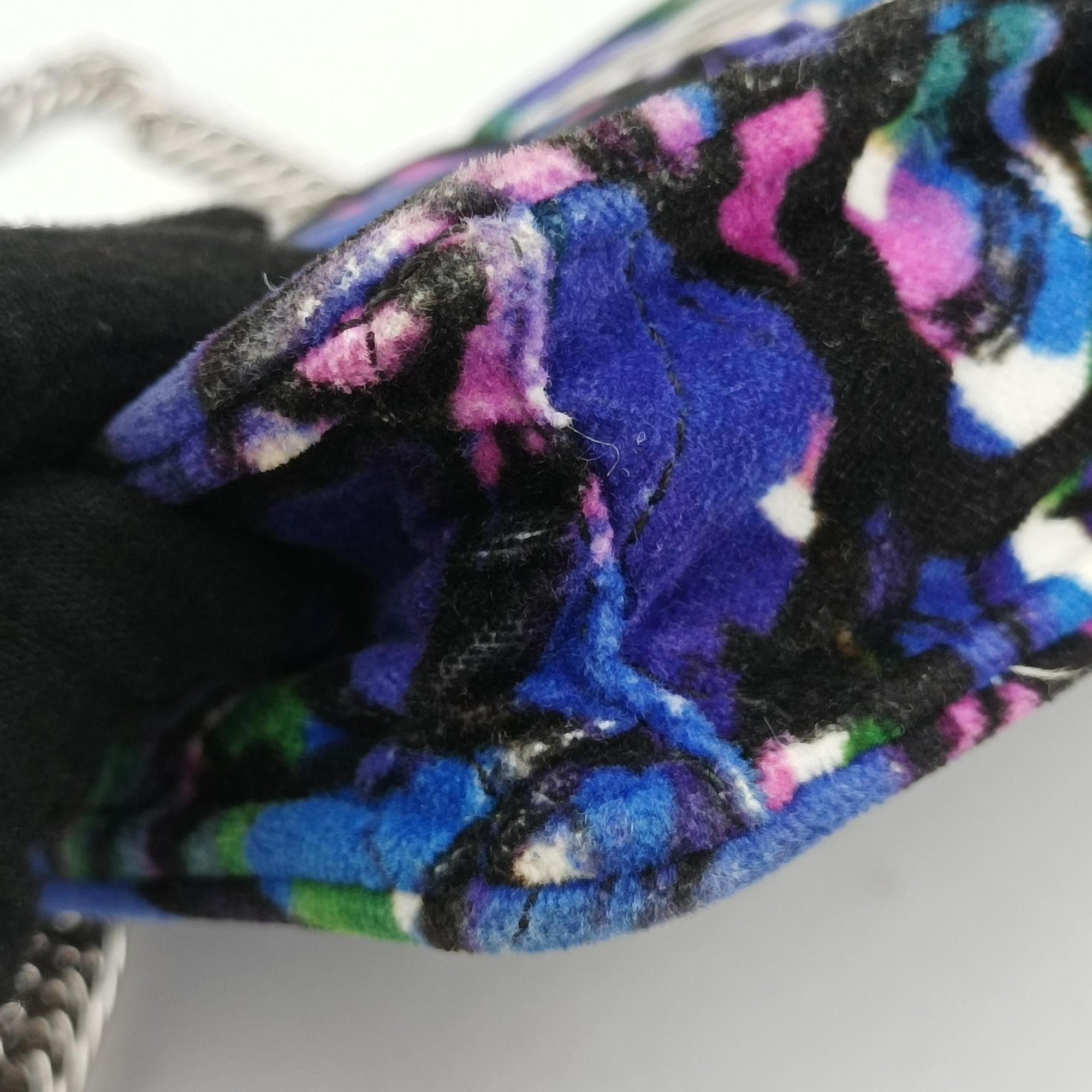 Pre-owned Balenciaga Floral Print BB Wallet Chain purple×Multicolour Velvet  shoulderbag | stylenewstar