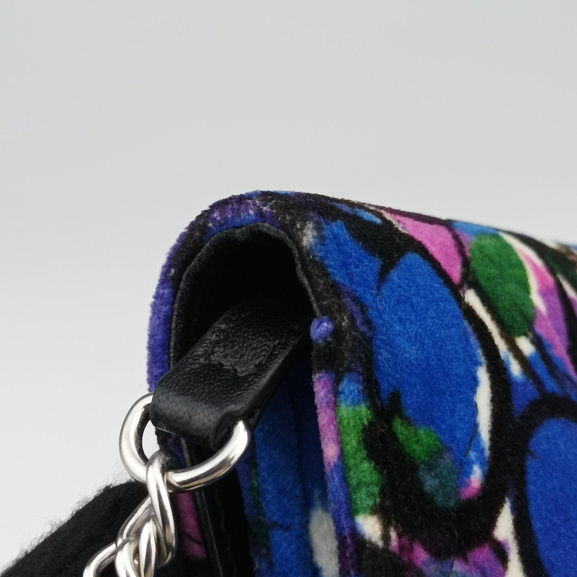Pre-owned Balenciaga Floral Print BB Wallet Chain purple×Multicolour Velvet  shoulderbag | stylenewstar