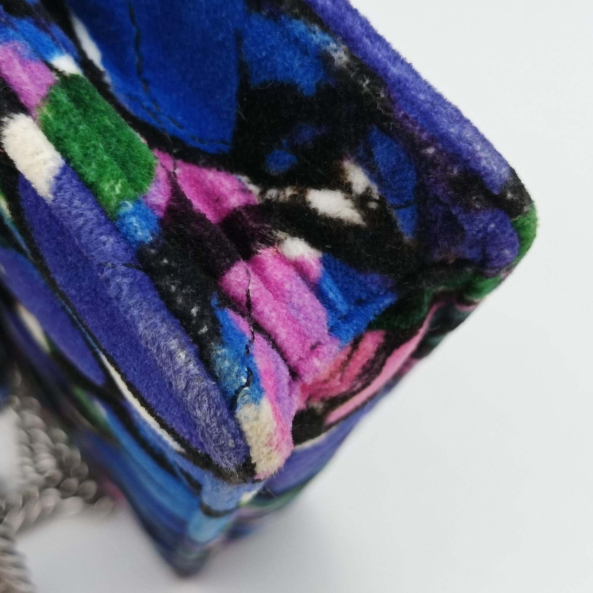 Pre-owned Balenciaga Floral Print BB Wallet Chain purple×Multicolour Velvet  shoulderbag | stylenewstar