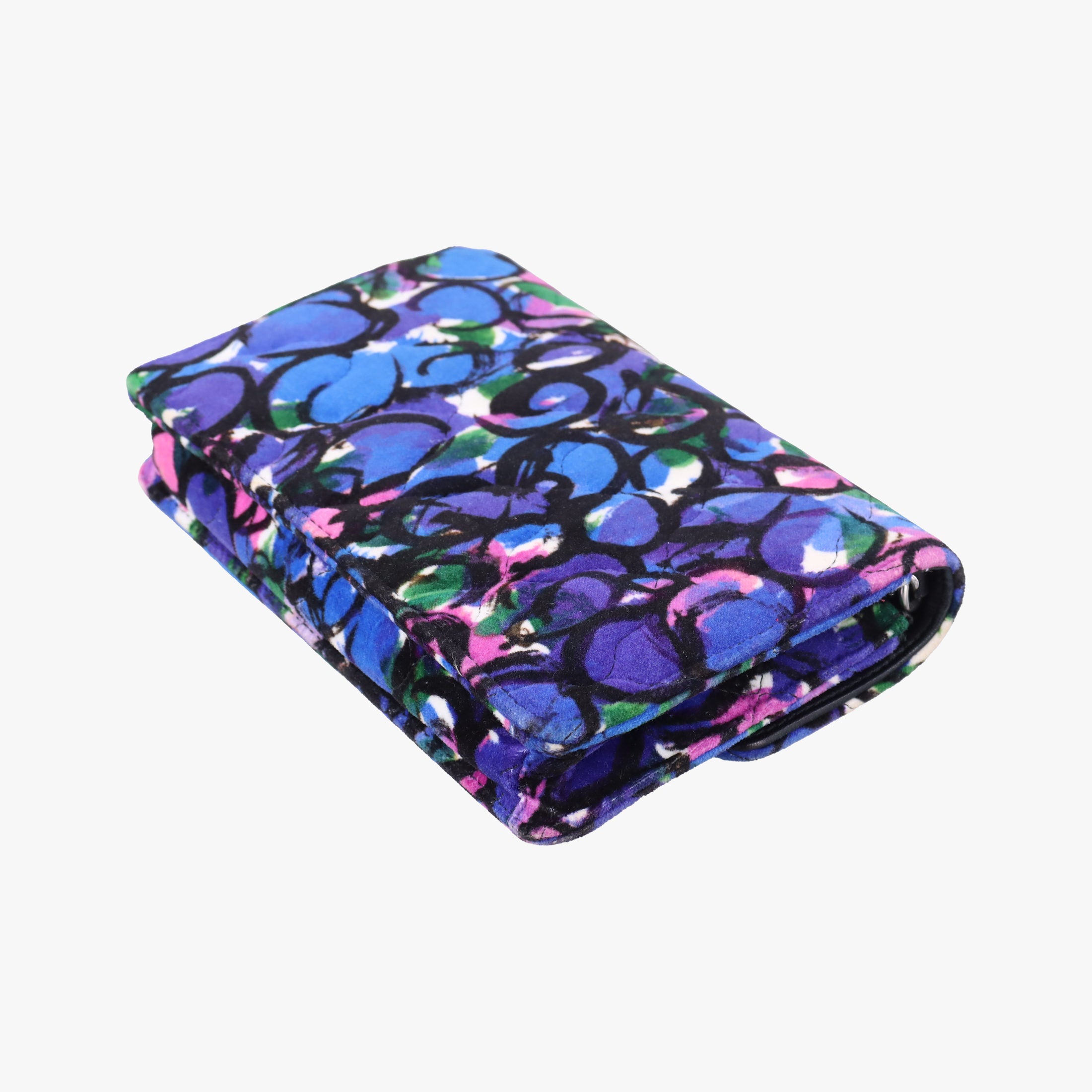 Pre-owned Balenciaga Floral Print BB Wallet Chain purple×Multicolour Velvet  shoulderbag | stylenewstar