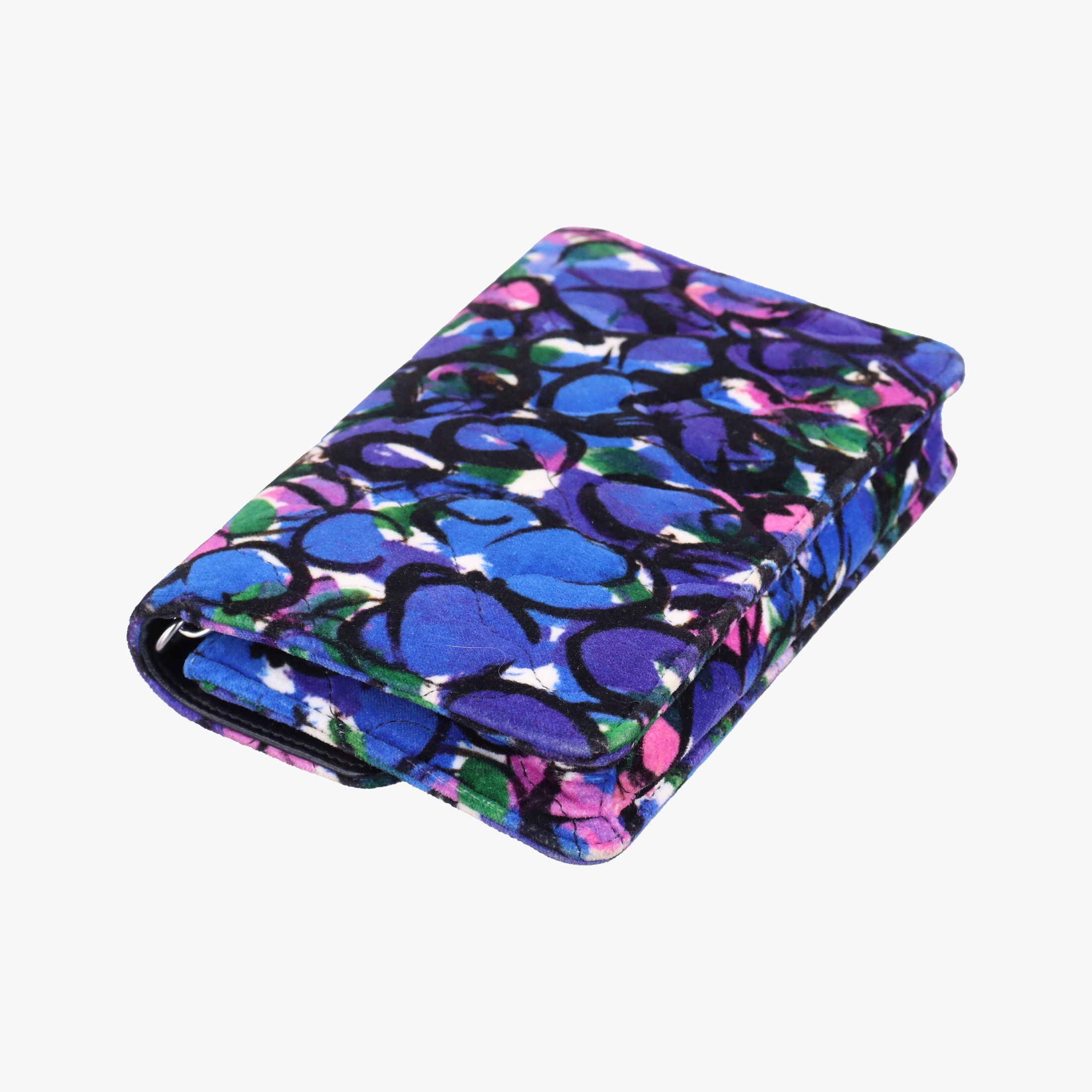 Pre-owned Balenciaga Floral Print BB Wallet Chain purple×Multicolour Velvet  shoulderbag | stylenewstar