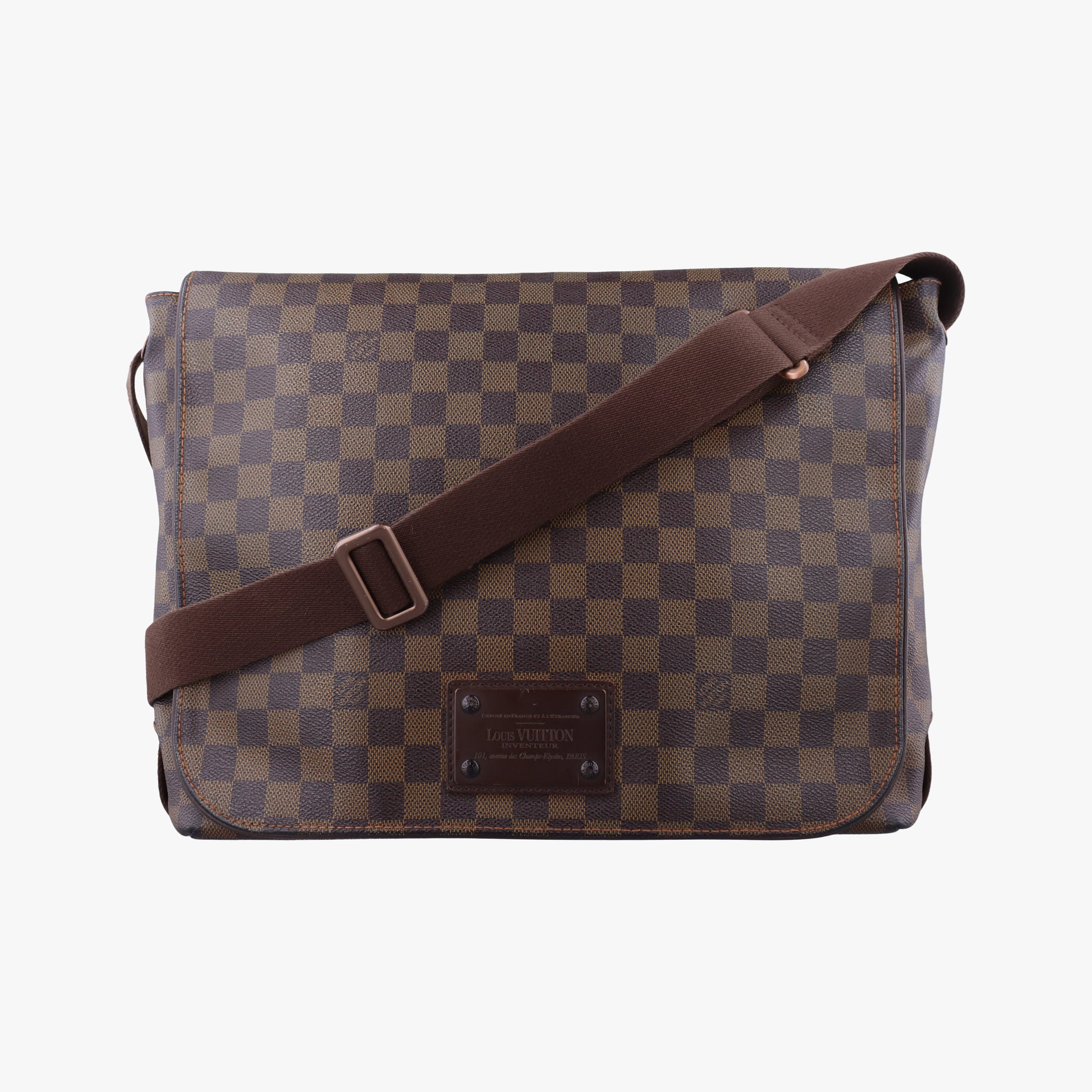 Pre-owned Louis Vuitton BROOKLYN MM EBENE Damier Canvas N51212 shoulderbag | stylenewstar