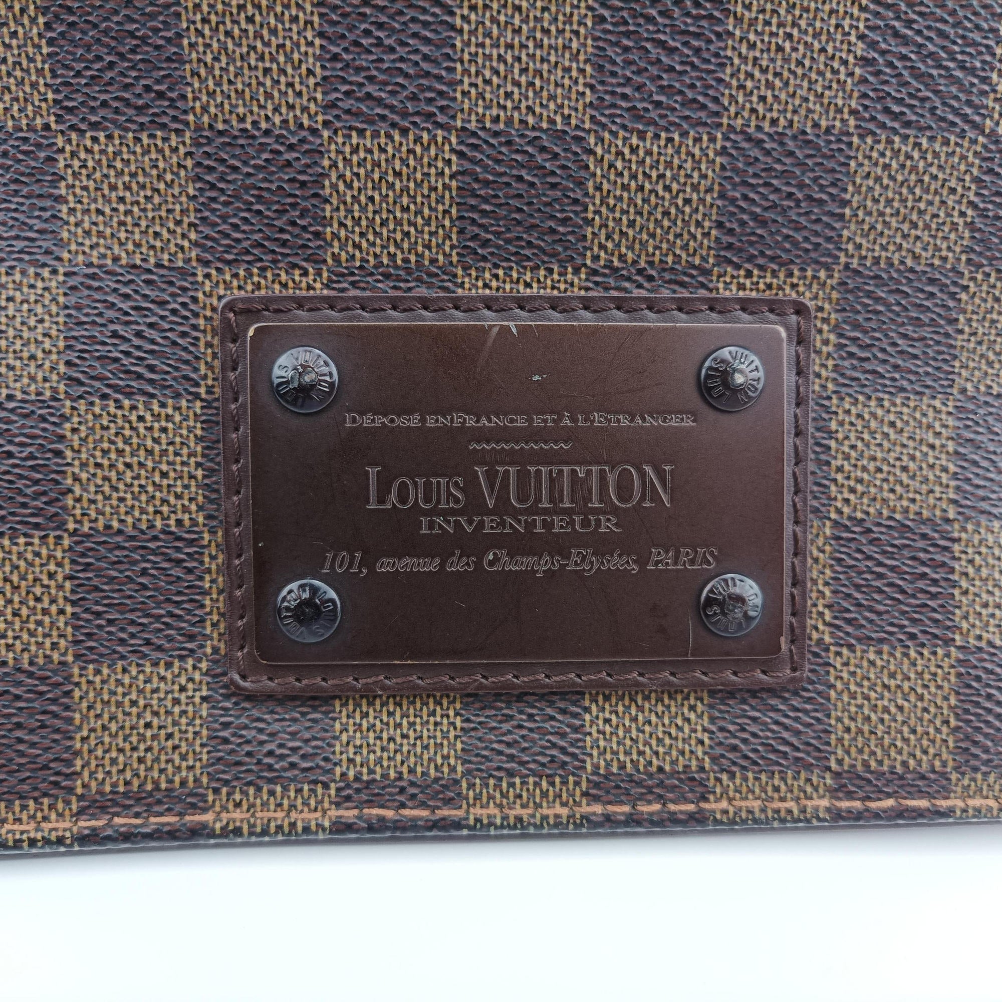 Pre-owned Louis Vuitton BROOKLYN MM EBENE Damier Canvas N51212 shoulderbag | stylenewstar