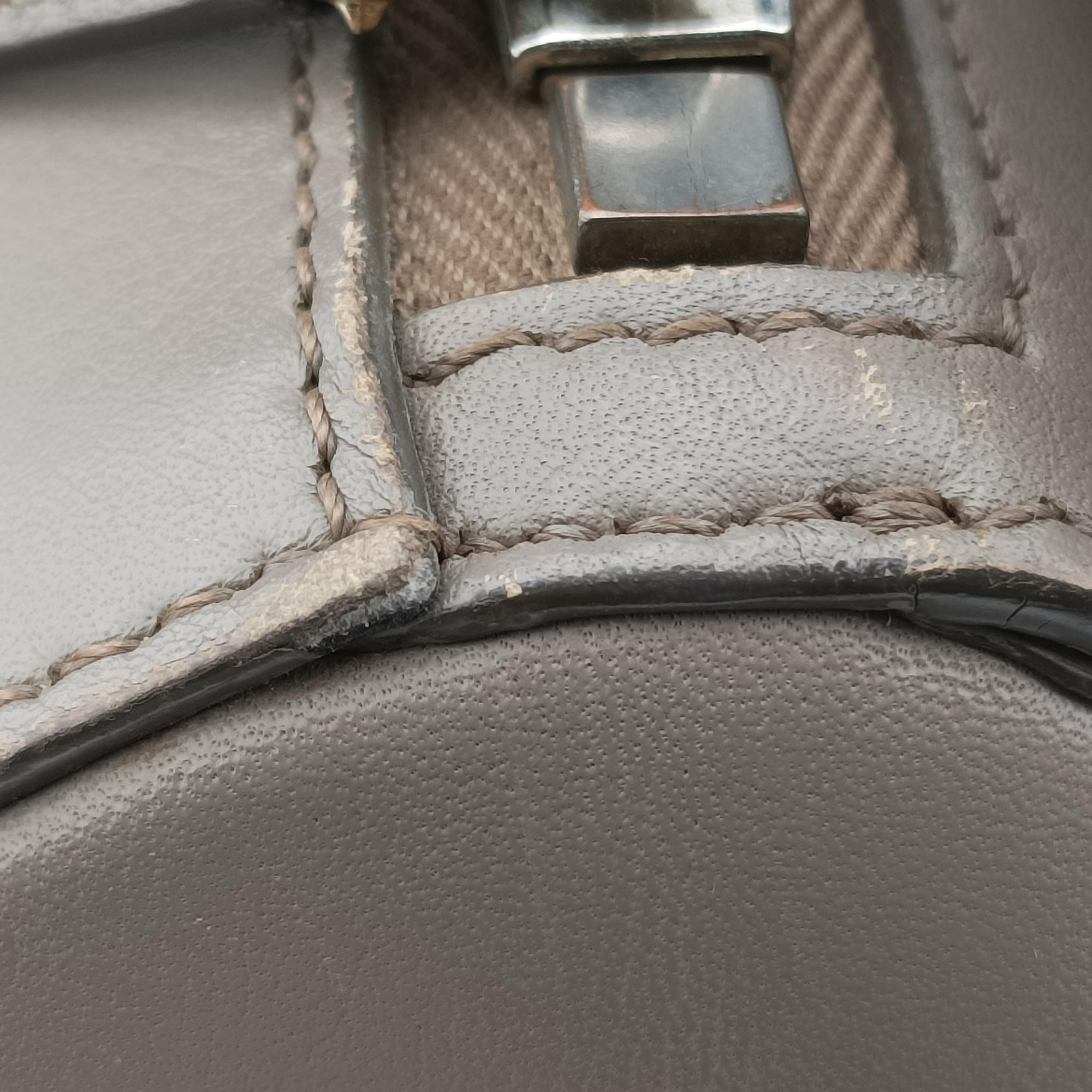 Pre-owned Givenchy Pandora Grey Leather  shoulderbag | stylenewstar