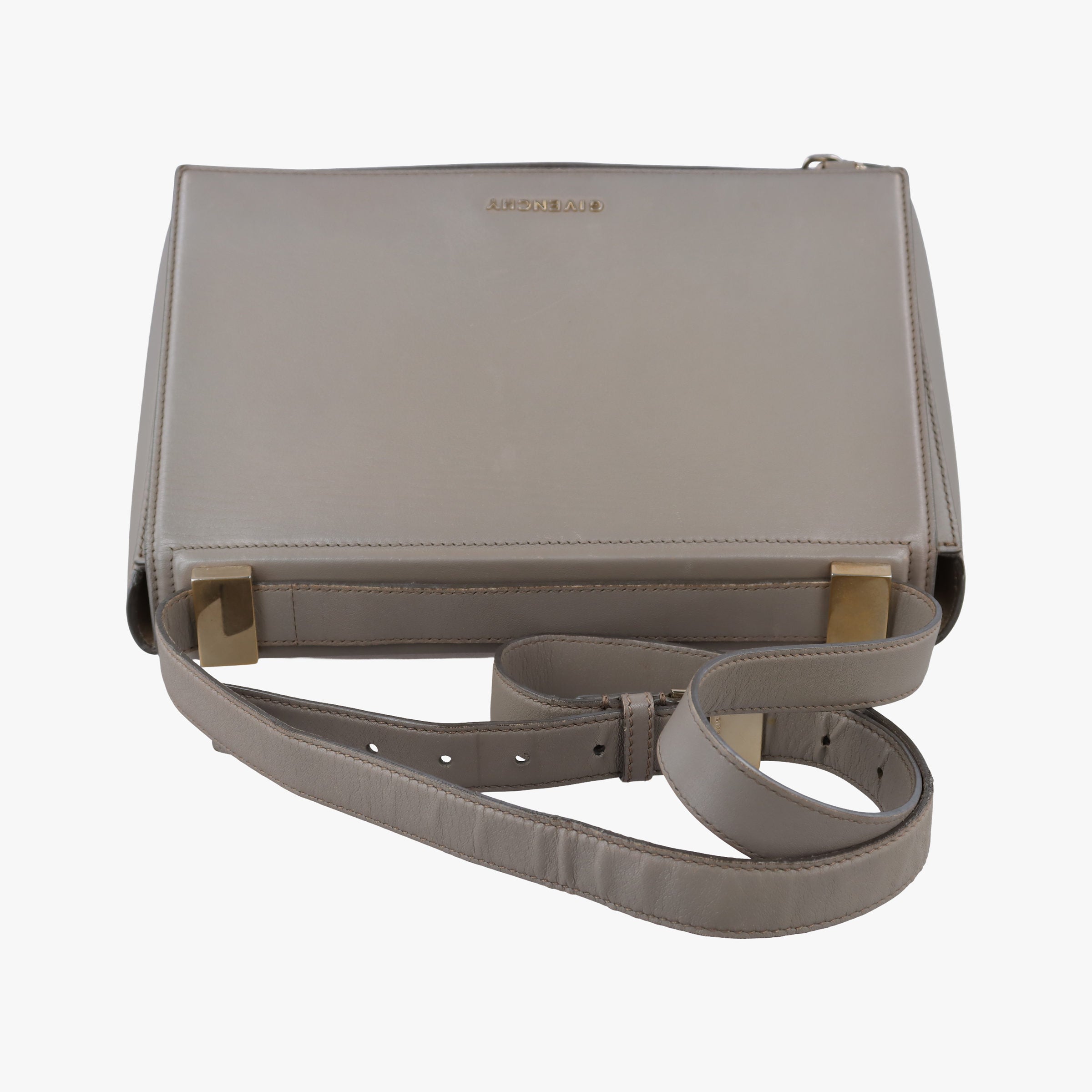 Pre-owned Givenchy Pandora Grey Leather  shoulderbag | stylenewstar