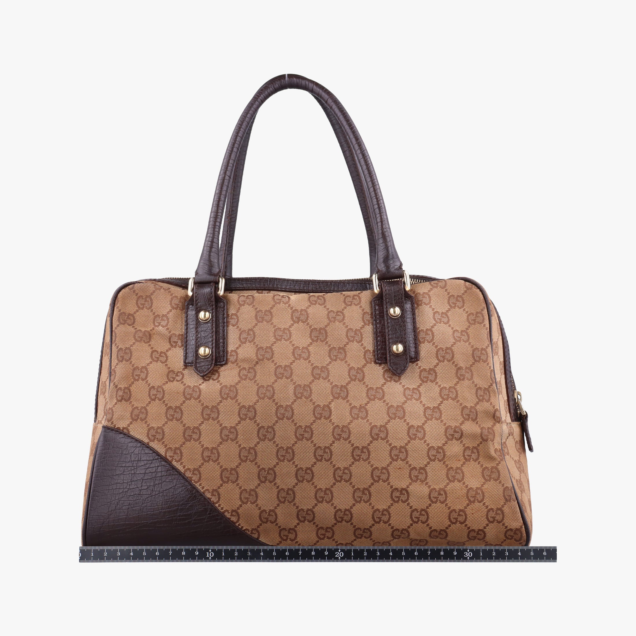 Vintage Gucci Horsebit Hasler beige×Brown canvas×leather 141503 handbag | stylenewstar