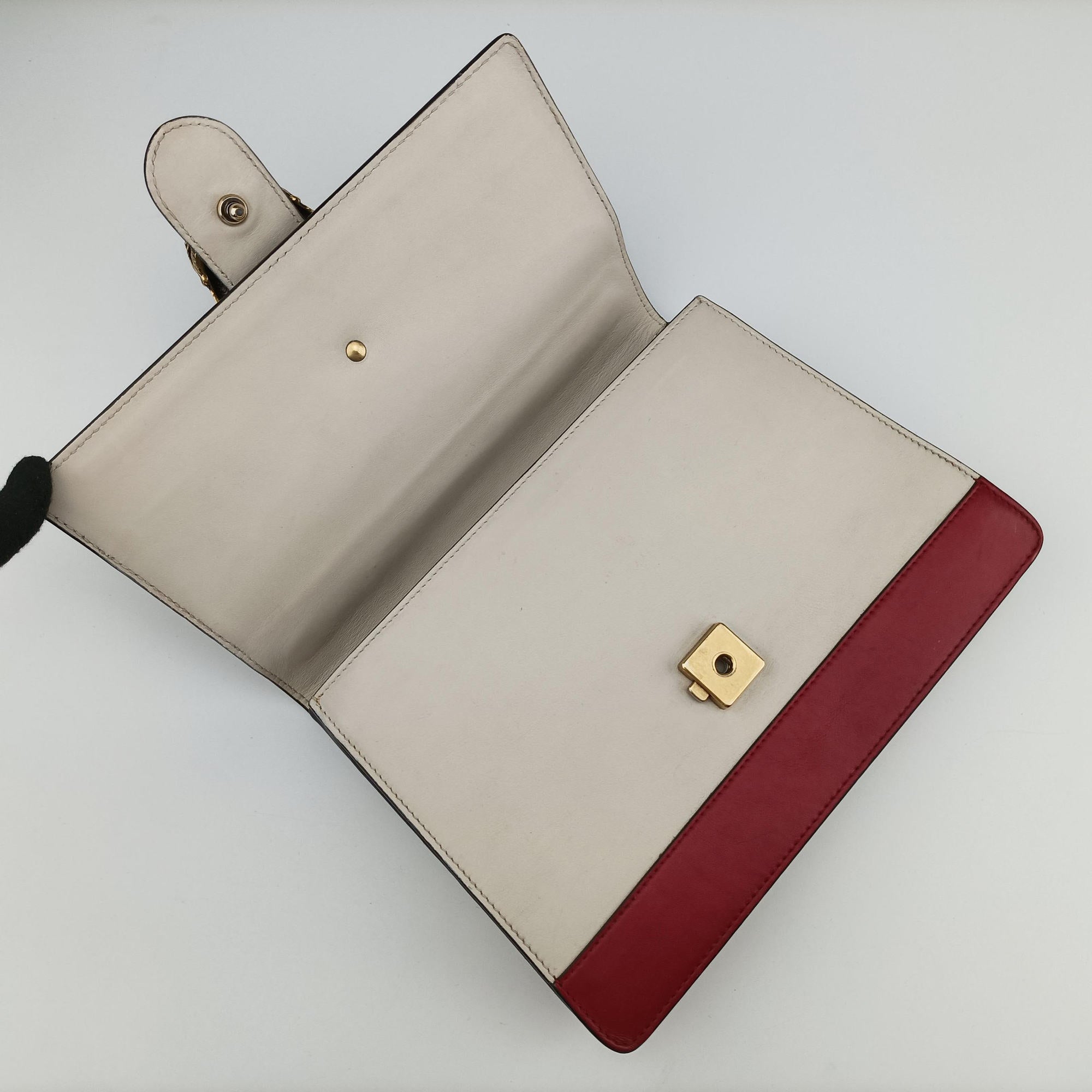 Pre-owned Gucci Dionysus bamboo White×navy×red Leather 448075 shoulderbag | stylenewstar