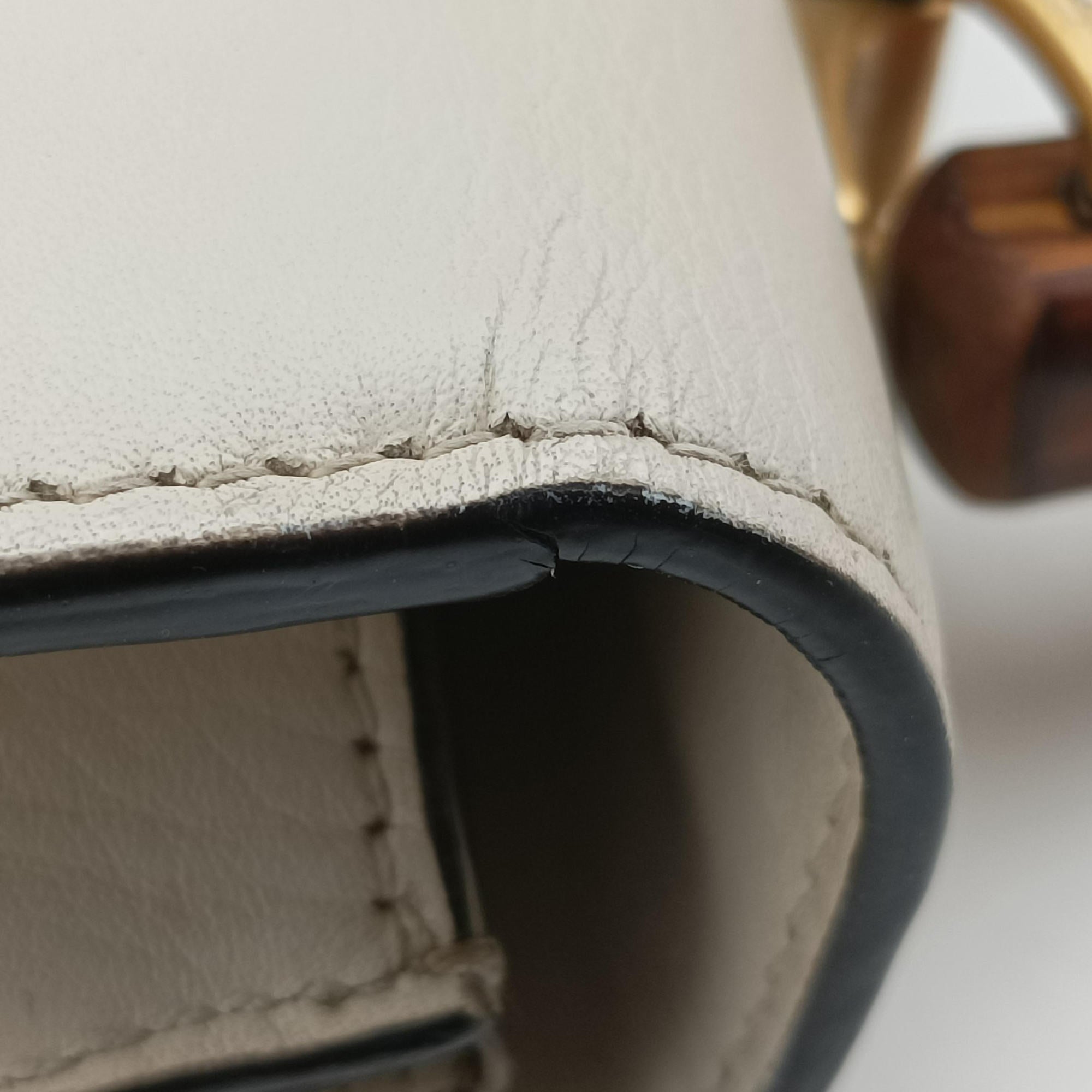 Pre-owned Gucci Dionysus bamboo White×navy×red Leather 448075 shoulderbag | stylenewstar
