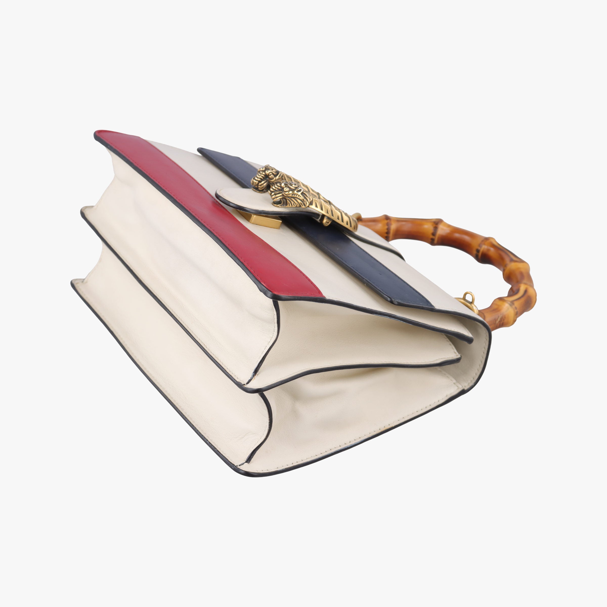 Pre-owned Gucci Dionysus bamboo White×navy×red Leather 448075 shoulderbag | stylenewstar