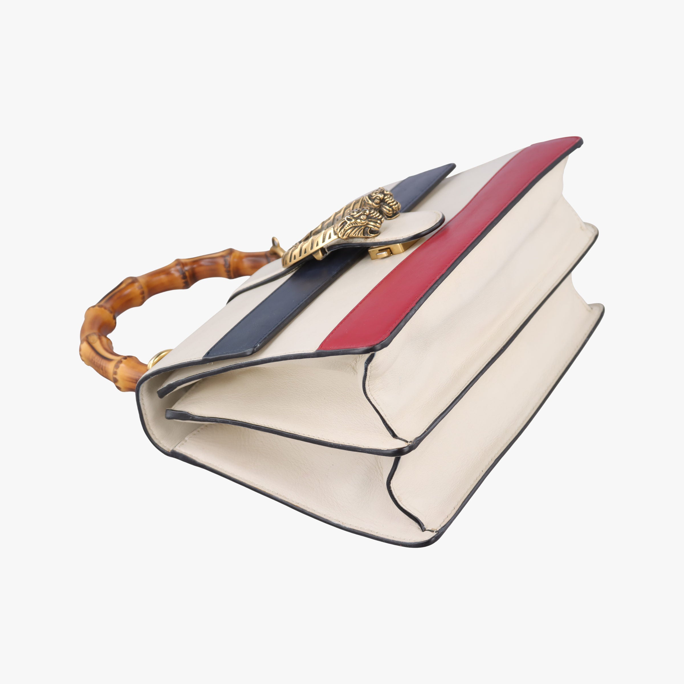 Pre-owned Gucci Dionysus bamboo White×navy×red Leather 448075 shoulderbag | stylenewstar