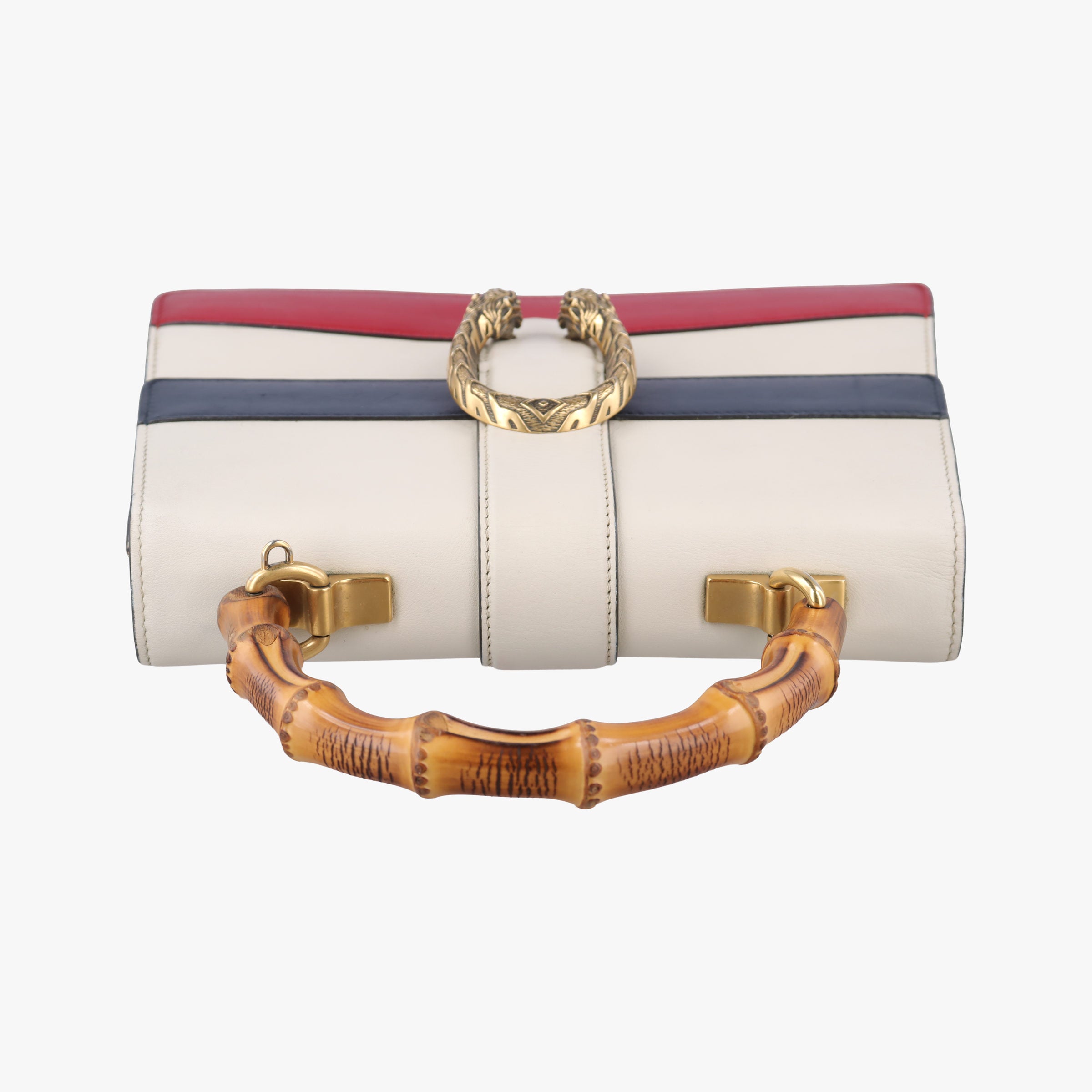 Pre-owned Gucci Dionysus bamboo White×navy×red Leather 448075 shoulderbag | stylenewstar