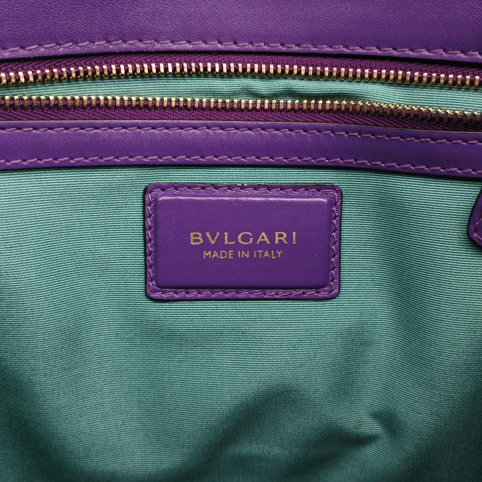 Pre-owned Bvlgari SERPENTI FOREVER Purple leather  shoulderbag | stylenewstar