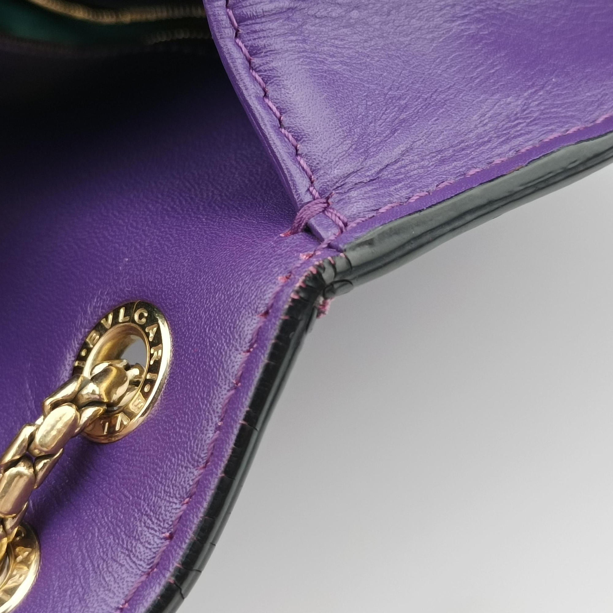 Pre-owned Bvlgari SERPENTI FOREVER Purple leather  shoulderbag | stylenewstar