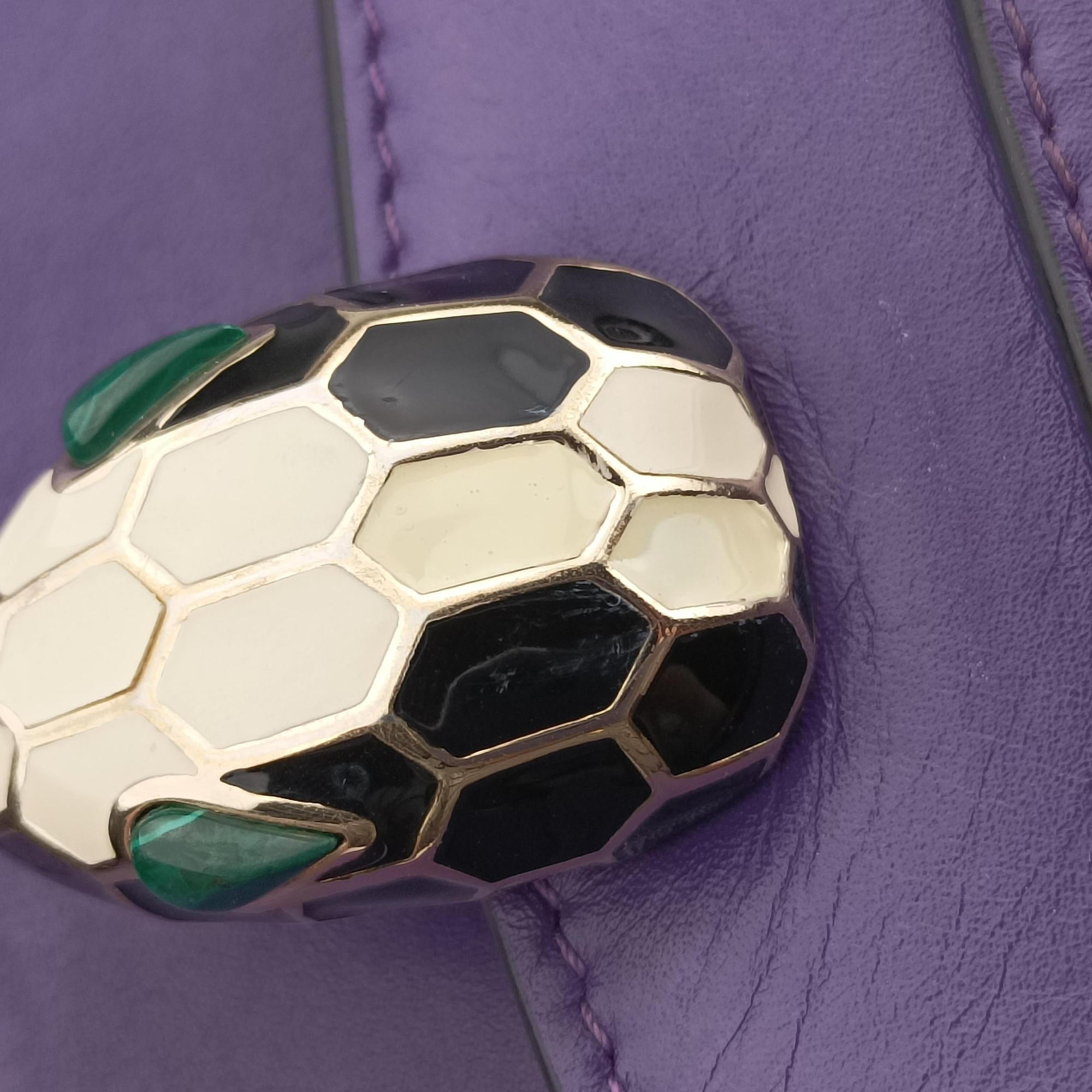 Pre-owned Bvlgari SERPENTI FOREVER Purple leather  shoulderbag | stylenewstar