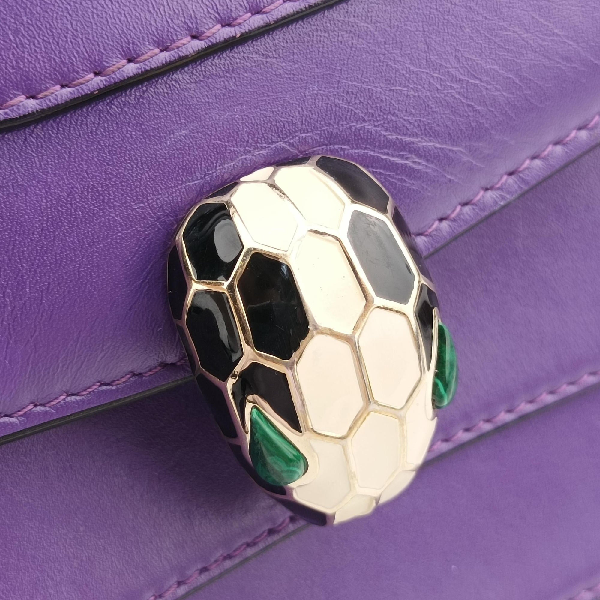 Pre-owned Bvlgari SERPENTI FOREVER Purple leather  shoulderbag | stylenewstar