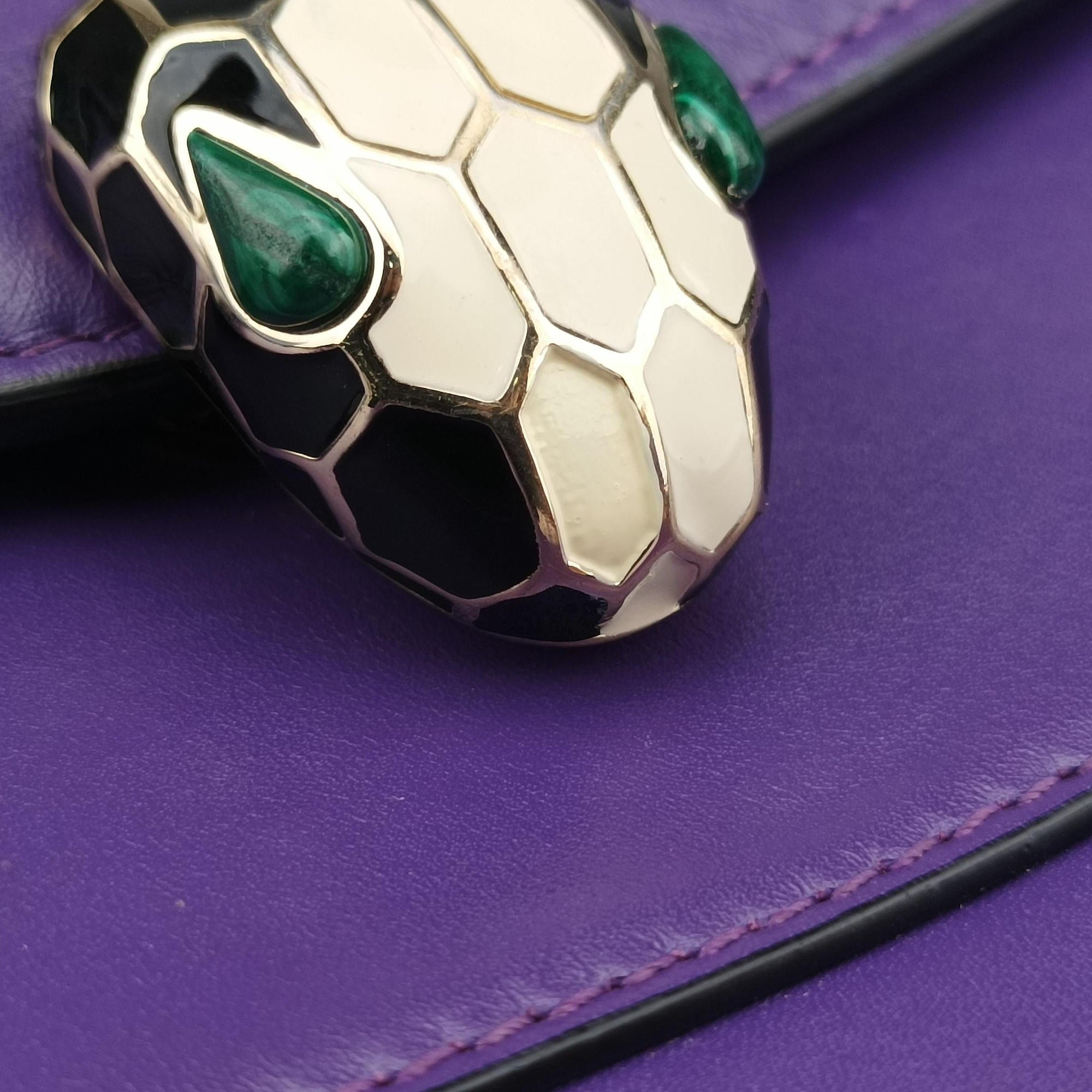Pre-owned Bvlgari SERPENTI FOREVER Purple leather  shoulderbag | stylenewstar
