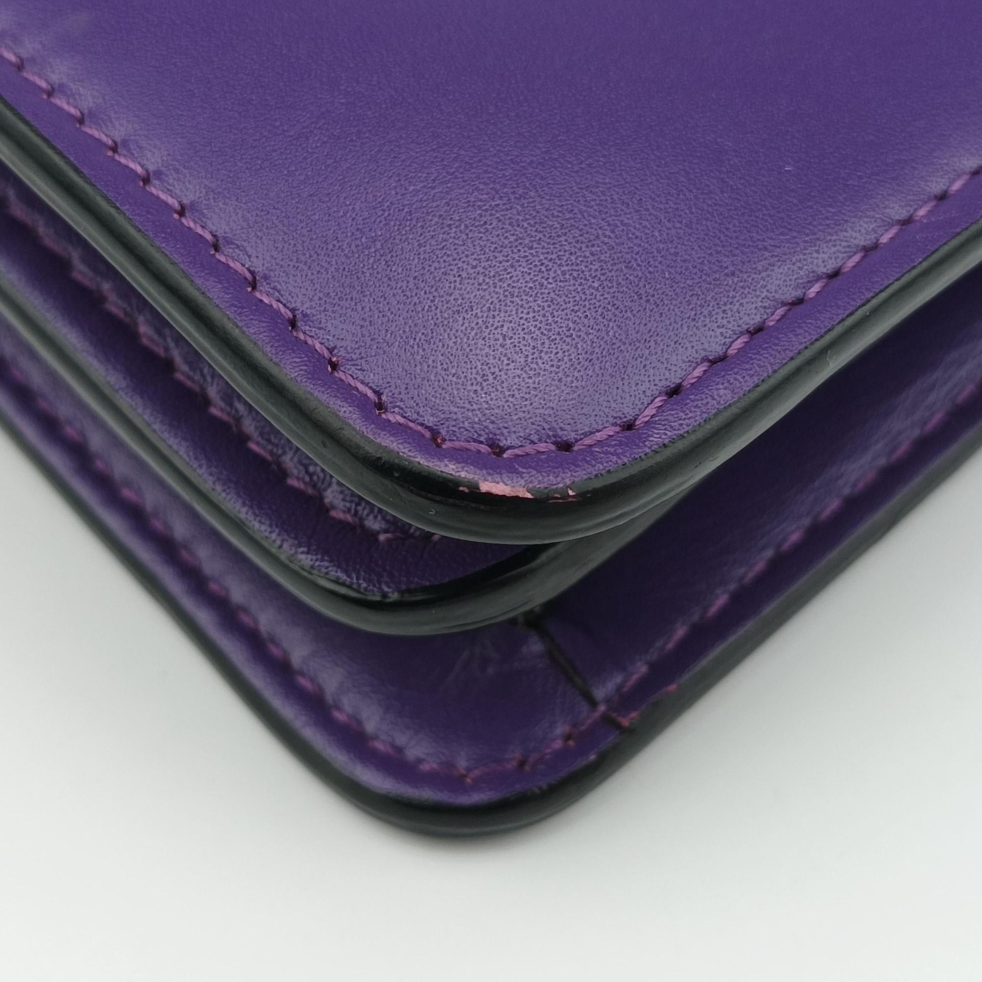 Pre-owned Bvlgari SERPENTI FOREVER Purple leather  shoulderbag | stylenewstar