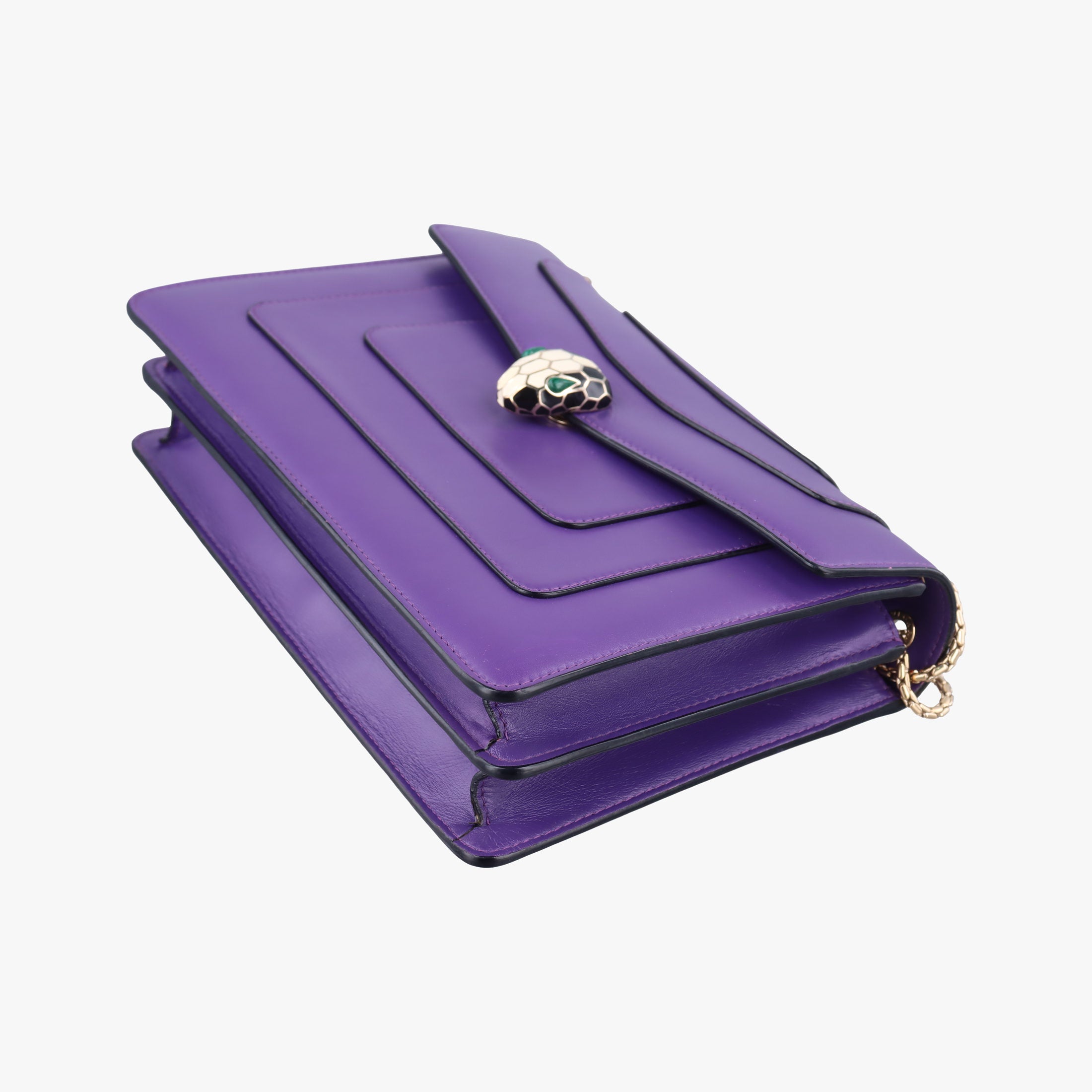 Pre-owned Bvlgari SERPENTI FOREVER Purple leather  shoulderbag | stylenewstar