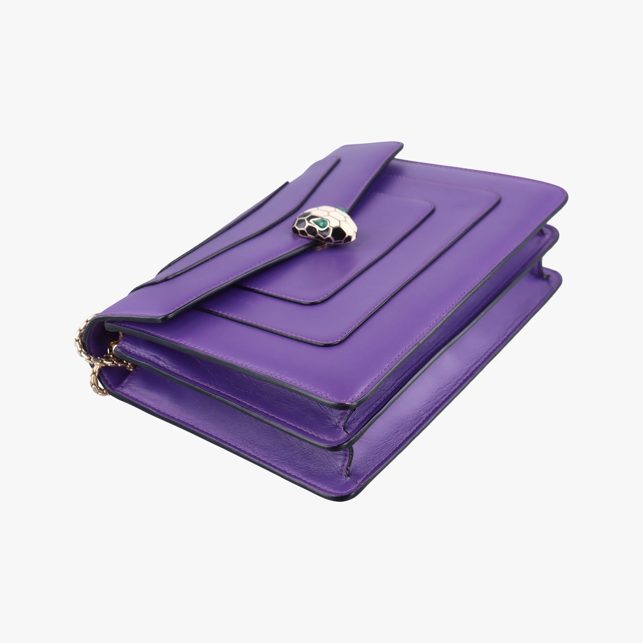 Pre-owned Bvlgari SERPENTI FOREVER Purple leather  shoulderbag | stylenewstar