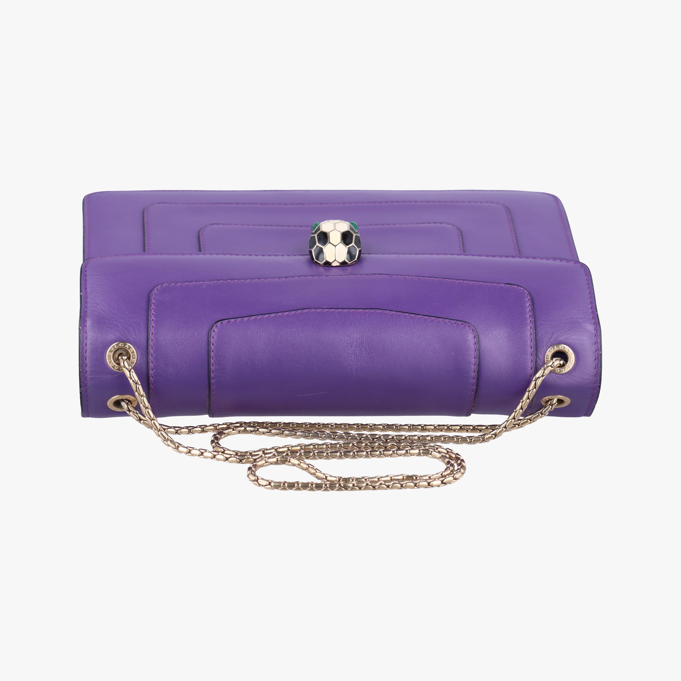 Pre-owned Bvlgari SERPENTI FOREVER Purple leather  shoulderbag | stylenewstar