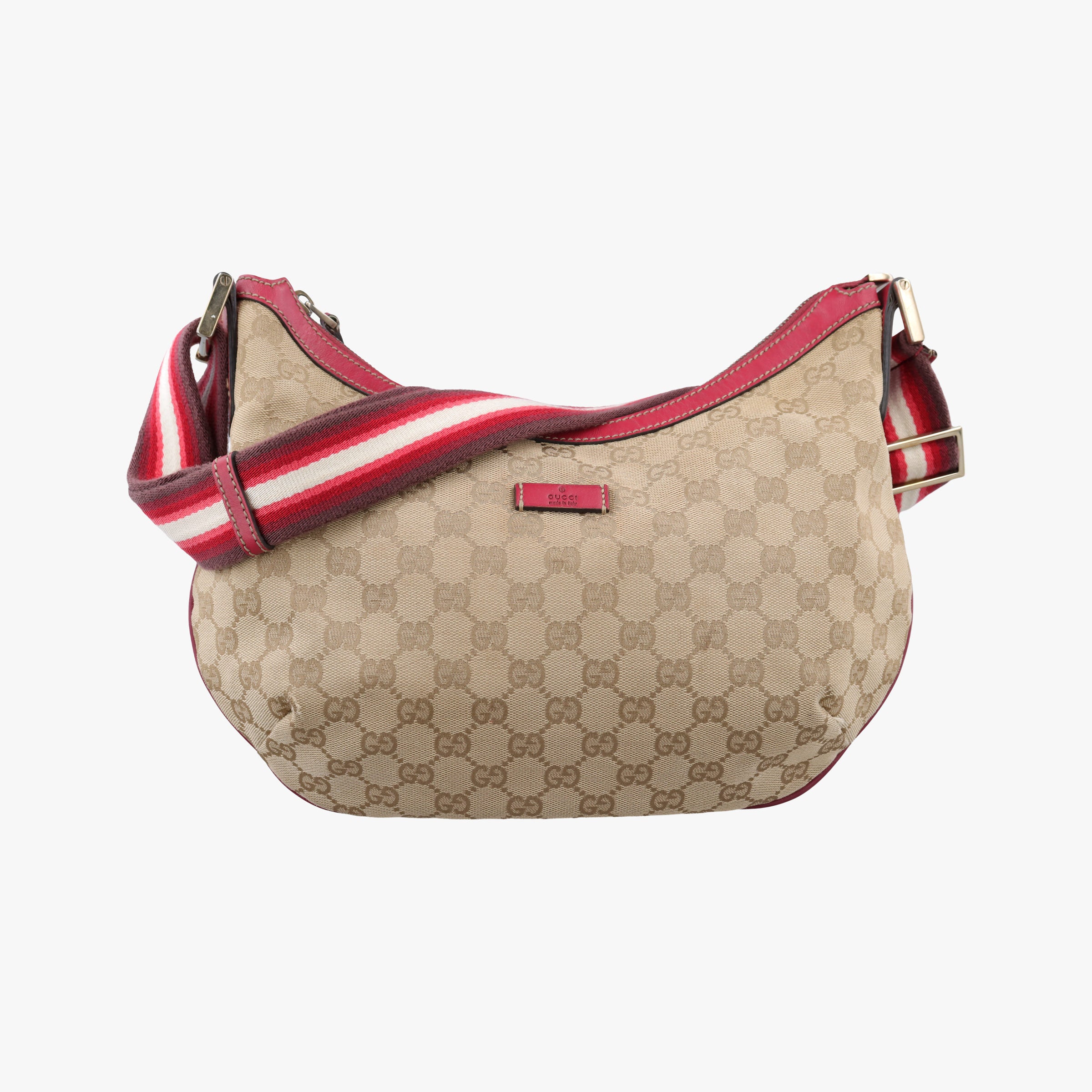 Secondhand Gucci Sherry Line Beige x Red Canvas×Leather 181092 shoulderbag | stylenewstar