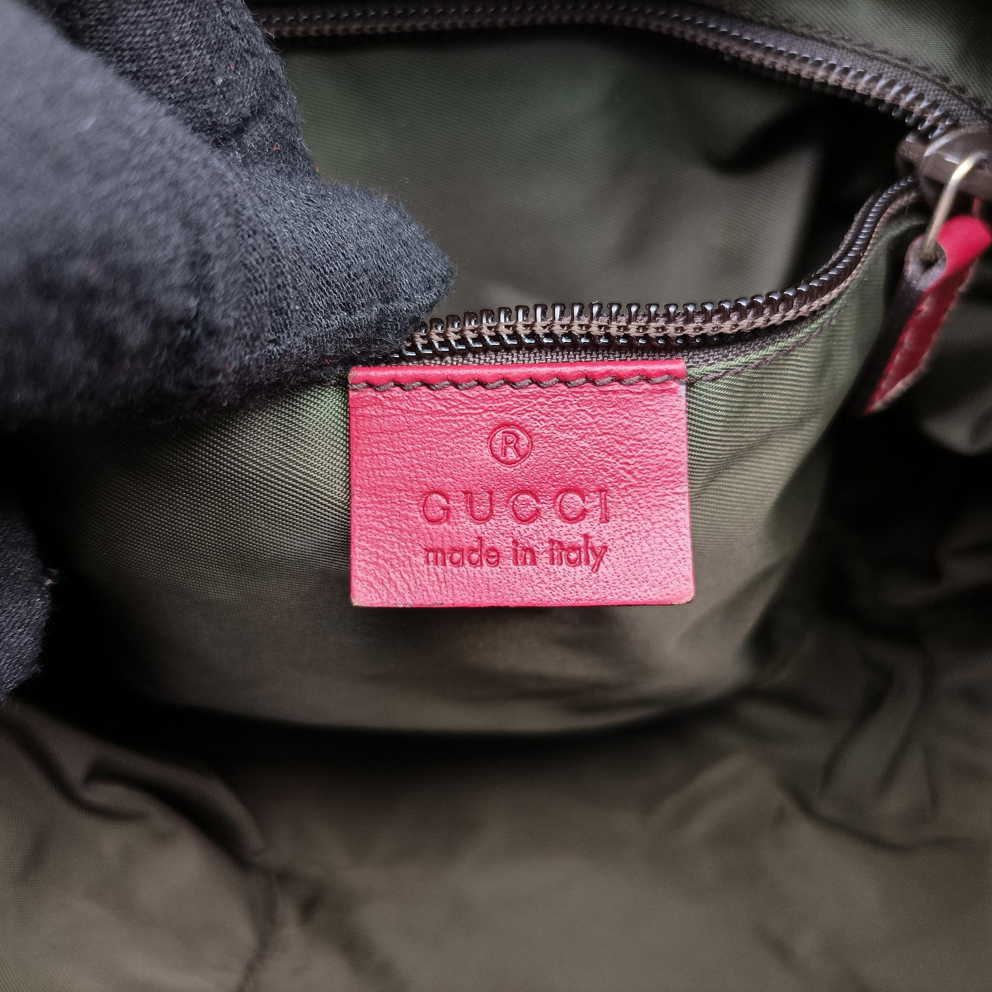 Secondhand Gucci Sherry Line Beige x Red Canvas×Leather 181092 shoulderbag | stylenewstar