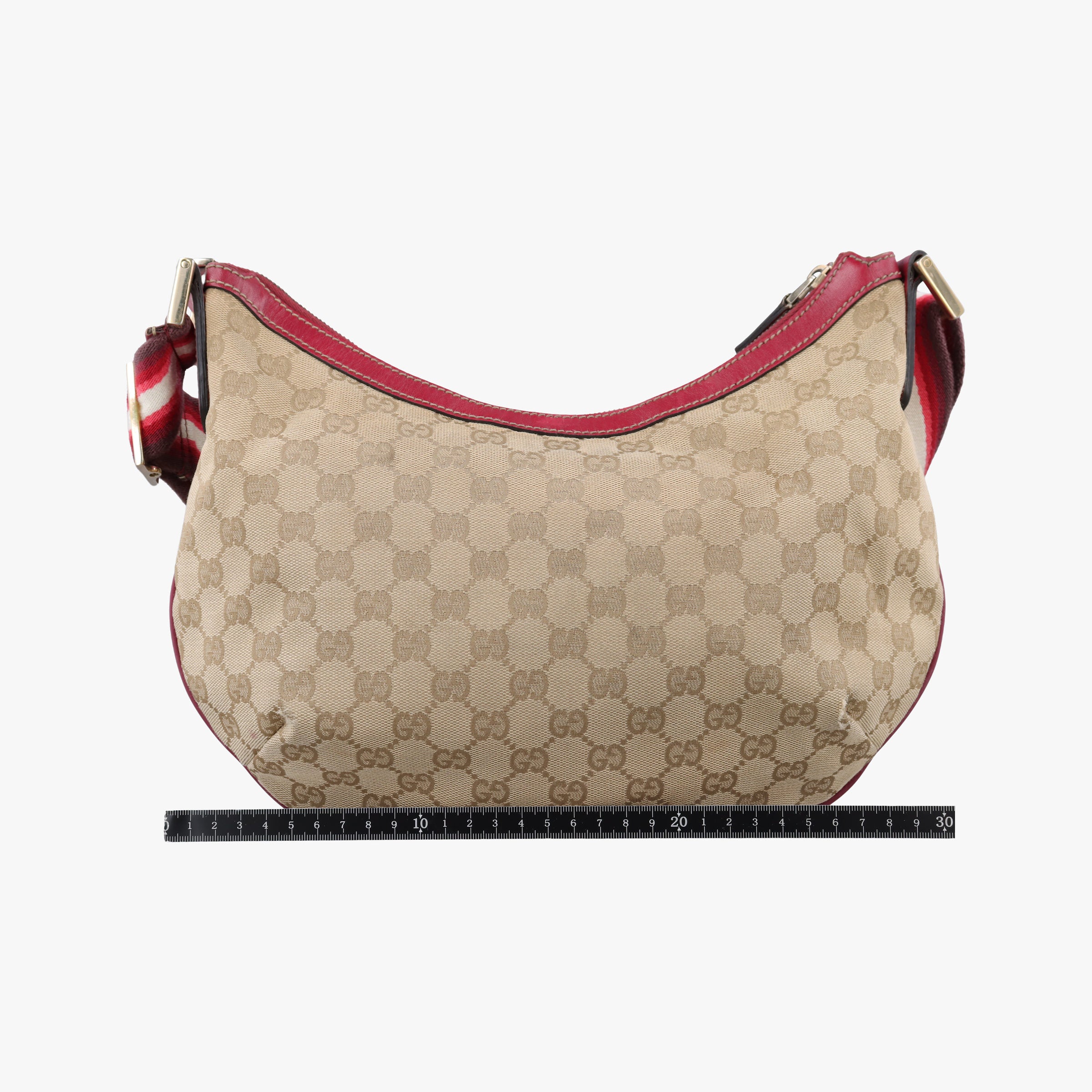 Secondhand Gucci Sherry Line Beige x Red Canvas×Leather 181092 shoulderbag | stylenewstar