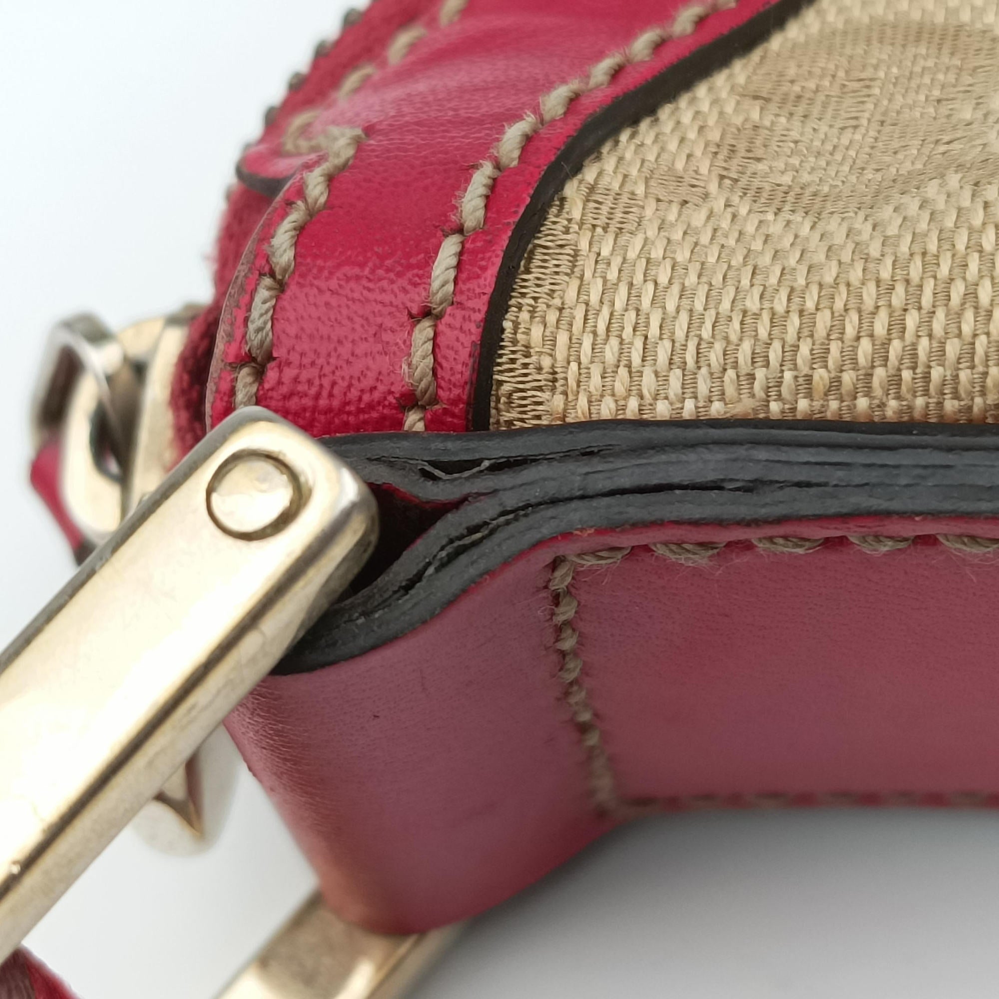 Secondhand Gucci Sherry Line Beige x Red Canvas×Leather 181092 shoulderbag | stylenewstar