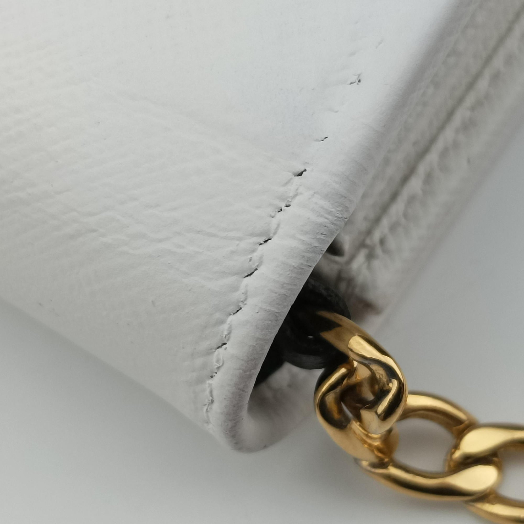 Pre-owned Prada triangle logo White SAFFIANO Leather 1BP006 shoulderbag | stylenewstar