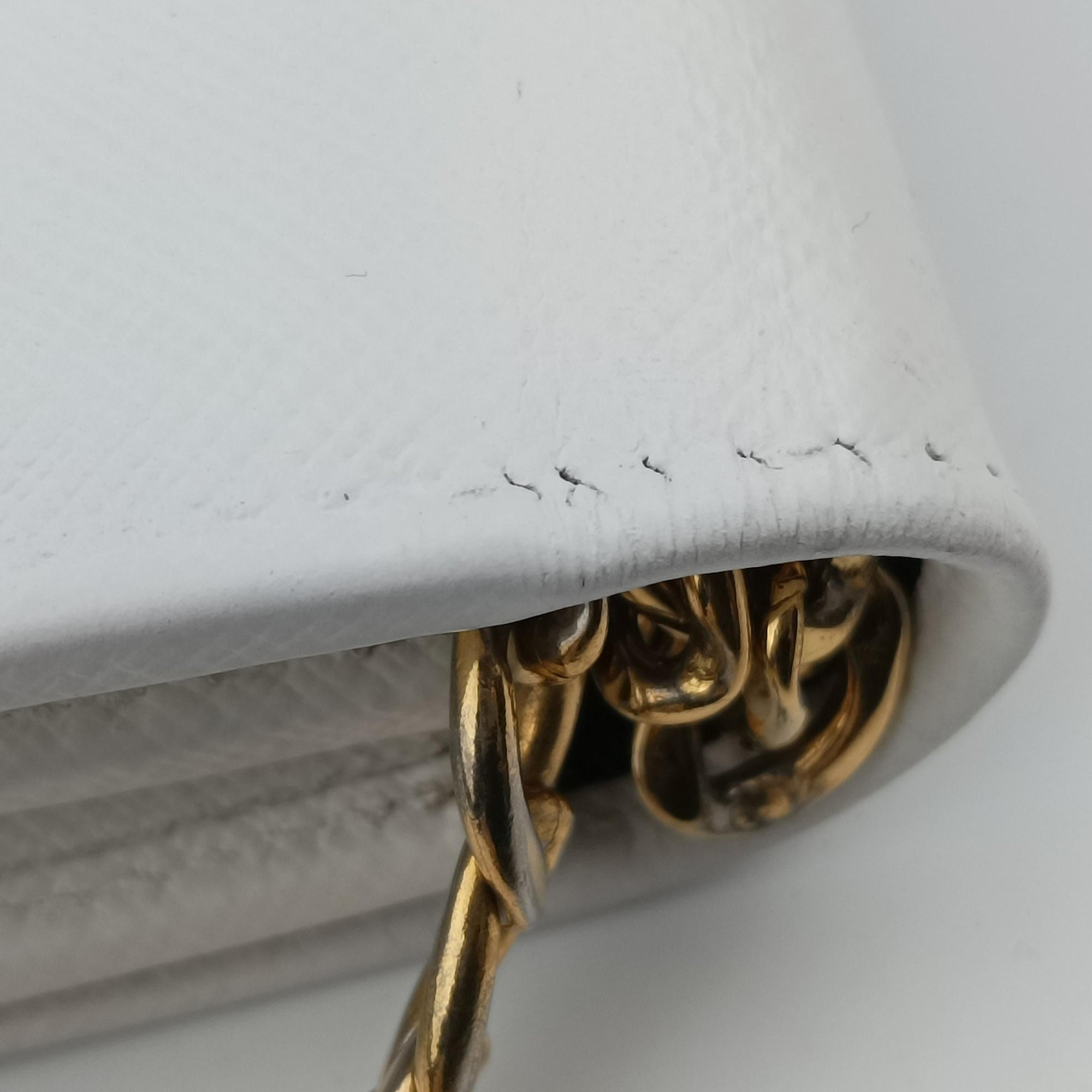 Pre-owned Prada triangle logo White SAFFIANO Leather 1BP006 shoulderbag | stylenewstar