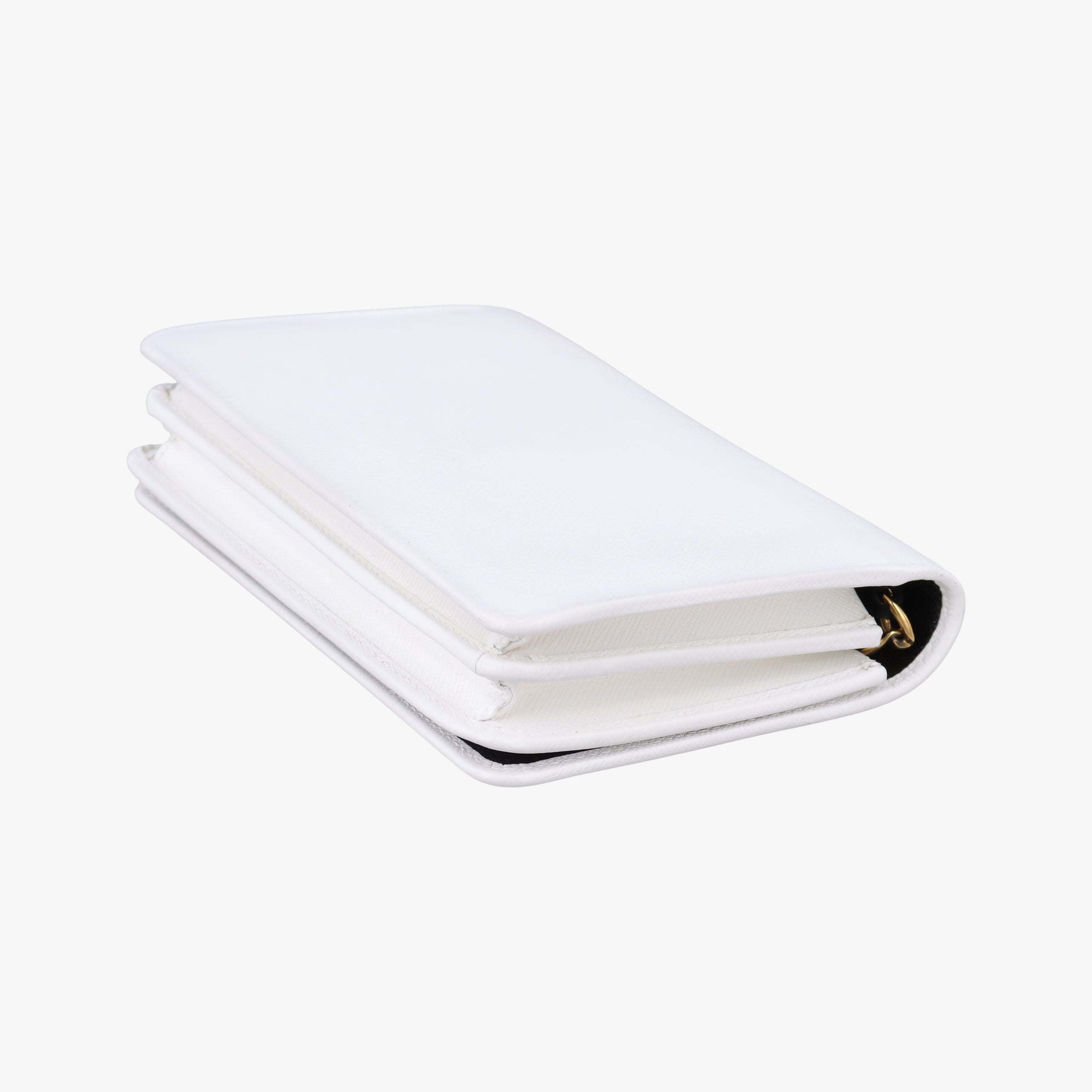 Pre-owned Prada triangle logo White SAFFIANO Leather 1BP006 shoulderbag | stylenewstar