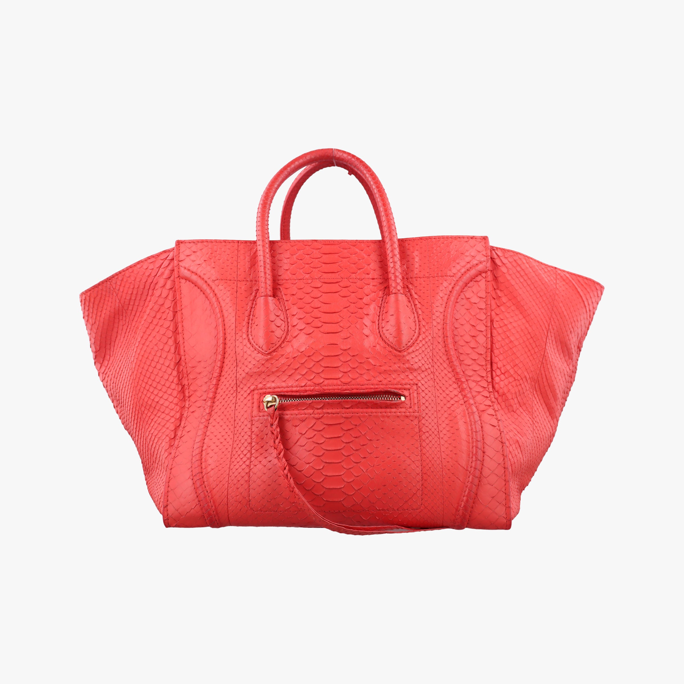 Vintage Celine Phantom Luggage Python Red snakeskin  handbag | stylenewstar