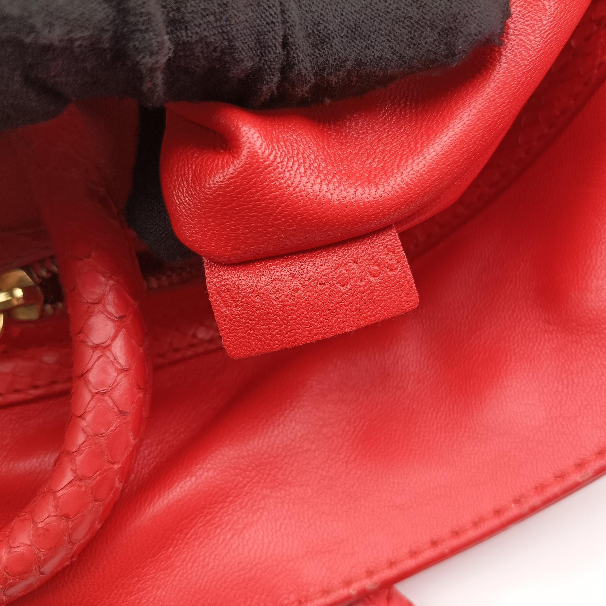 Vintage Celine Phantom Luggage Python Red snakeskin  handbag | stylenewstar