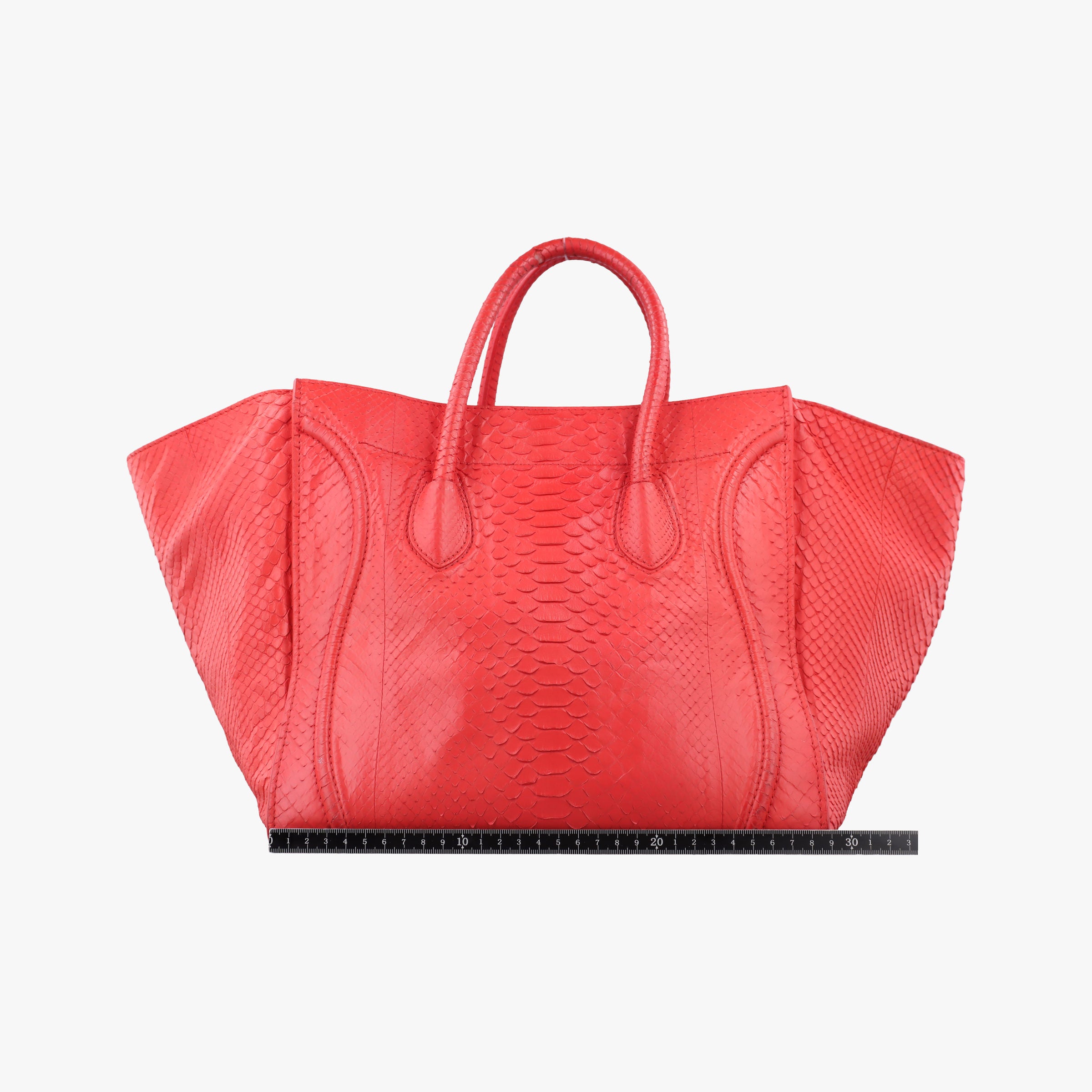 Vintage Celine Phantom Luggage Python Red snakeskin  handbag | stylenewstar