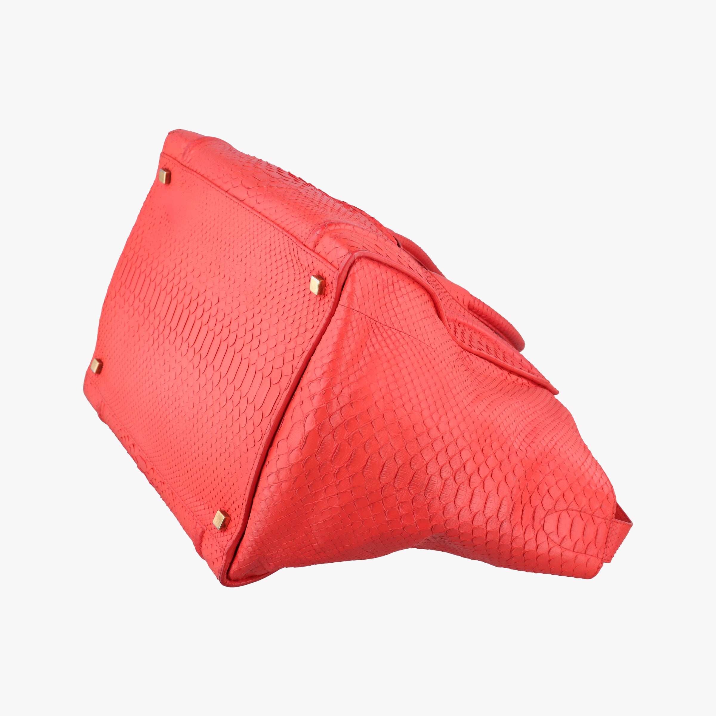 Vintage Celine Phantom Luggage Python Red snakeskin  handbag | stylenewstar