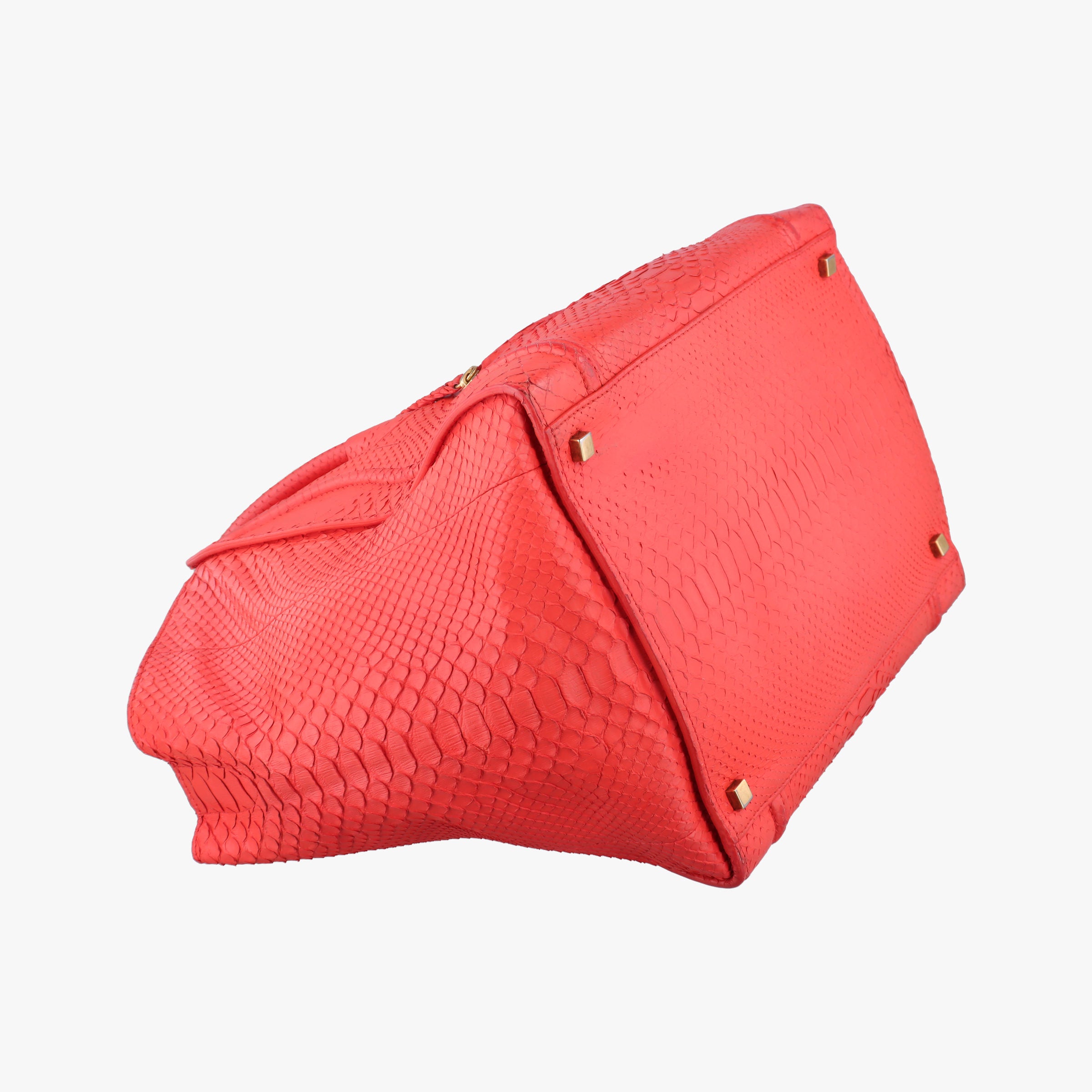 Vintage Celine Phantom Luggage Python Red snakeskin  handbag | stylenewstar