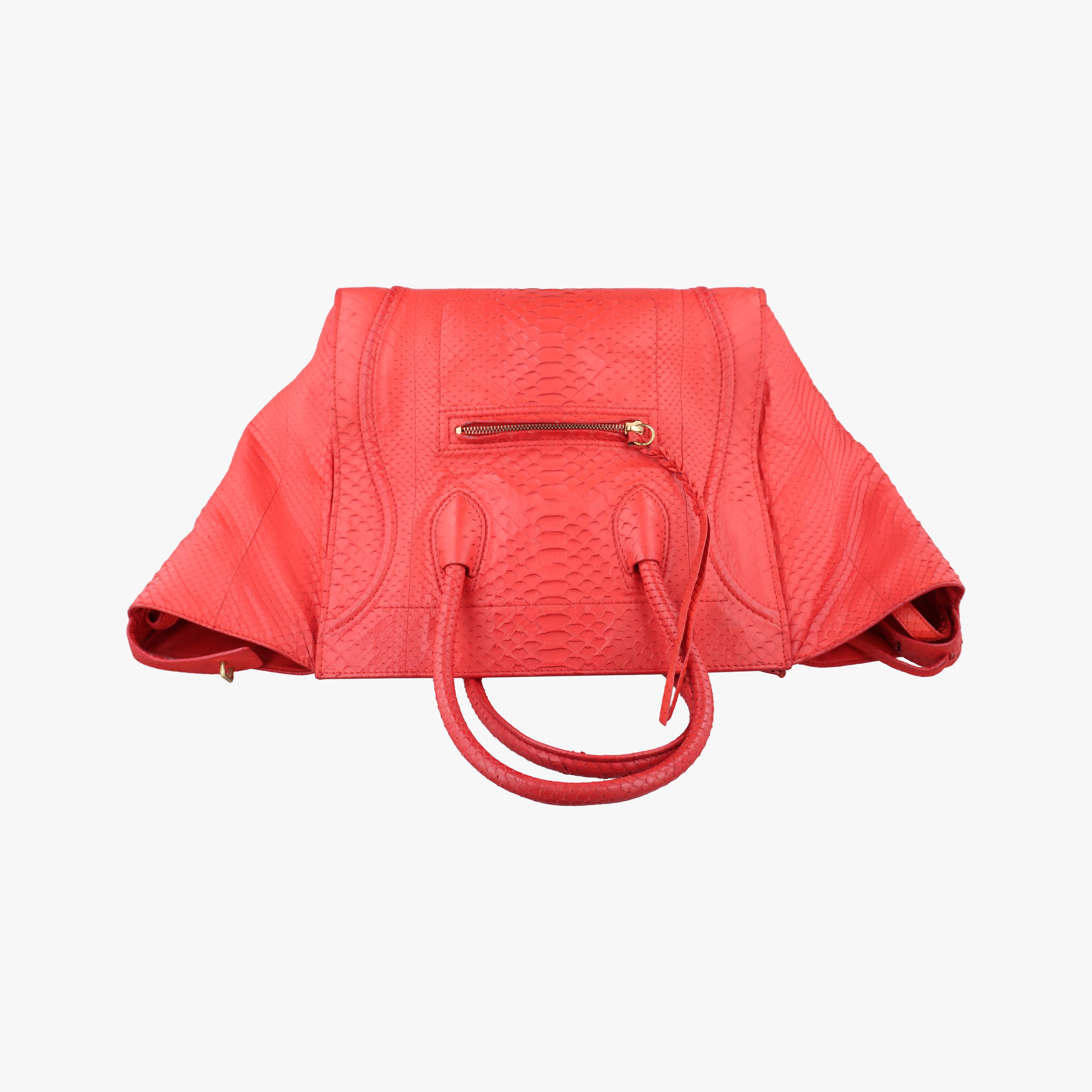 Vintage Celine Phantom Luggage Python Red snakeskin  handbag | stylenewstar