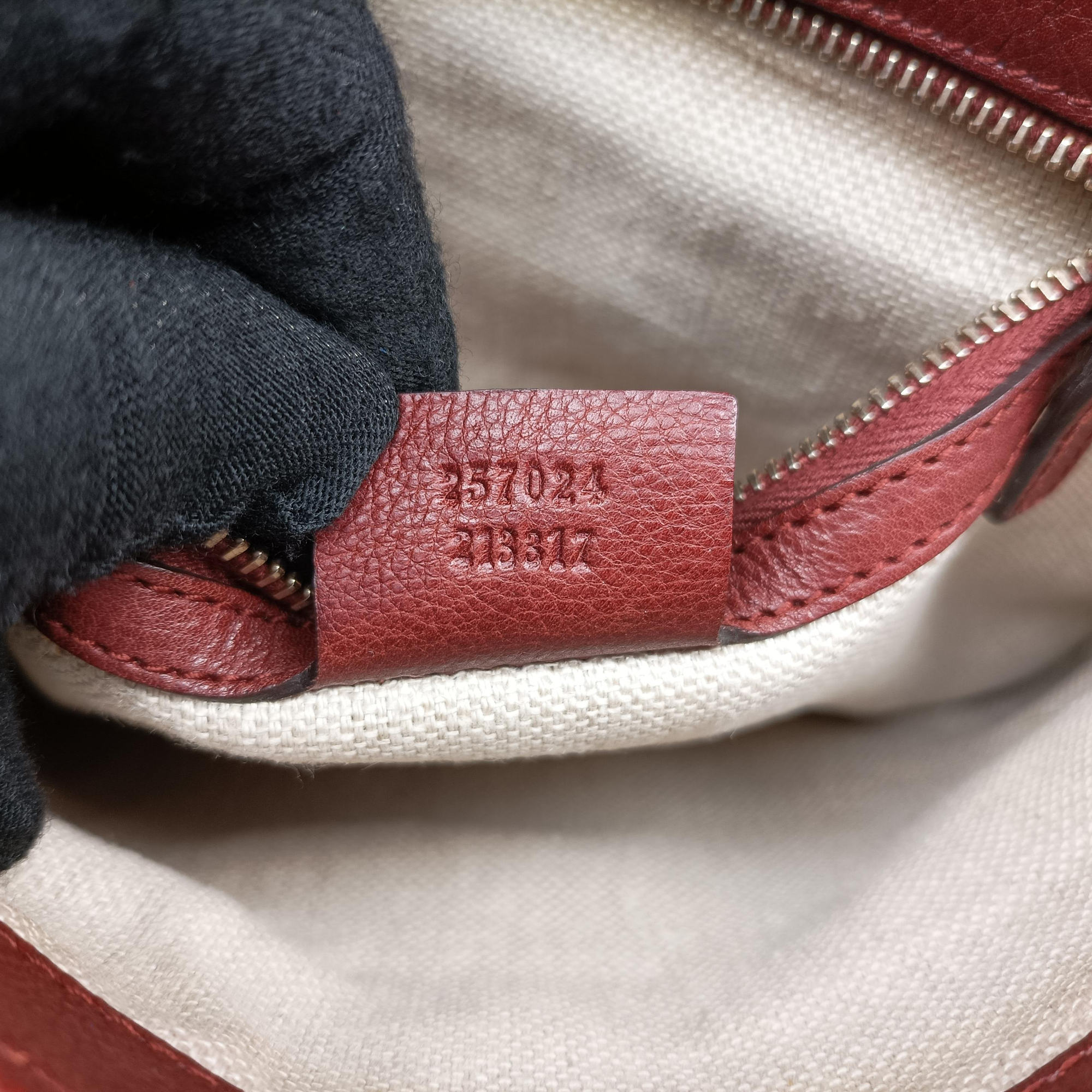Pre-owned Gucci Marrakech Messenger burgundy Leather 257024 shoulderbag | stylenewstar